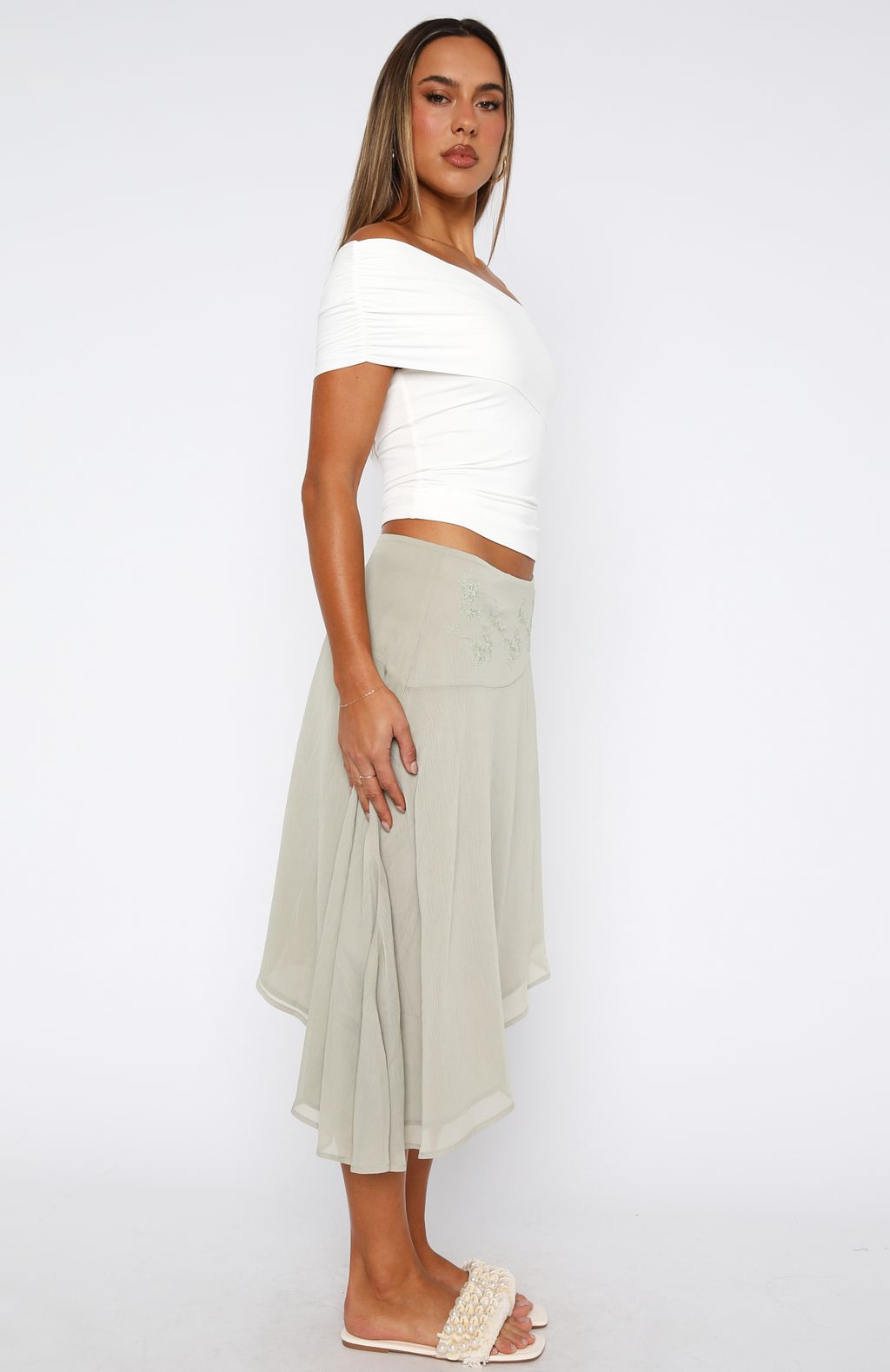 Hidden Grace Midi Skirt Sage - Image 3