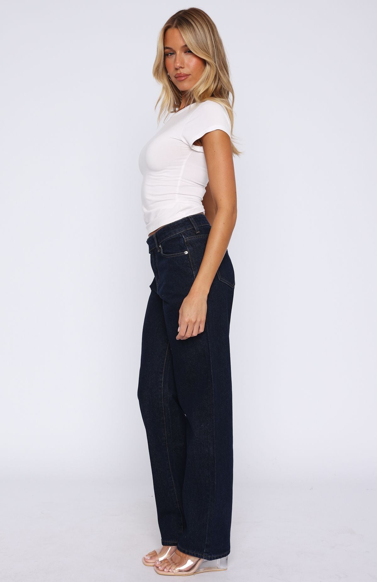 Bethany Mid Rise Straight Leg Jeans Indigo - Image 3