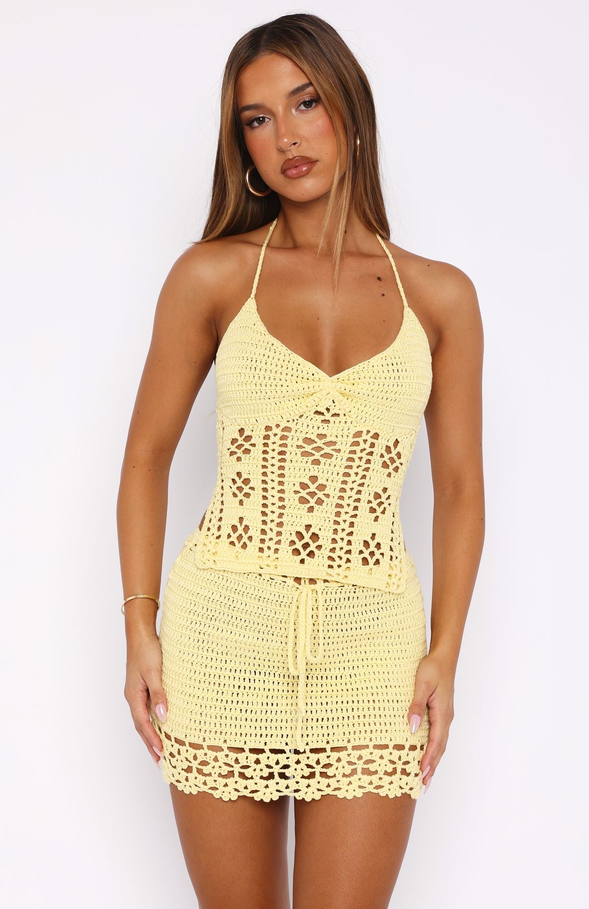 Don't Ask Me That Crochet Top Lemon - Image 2