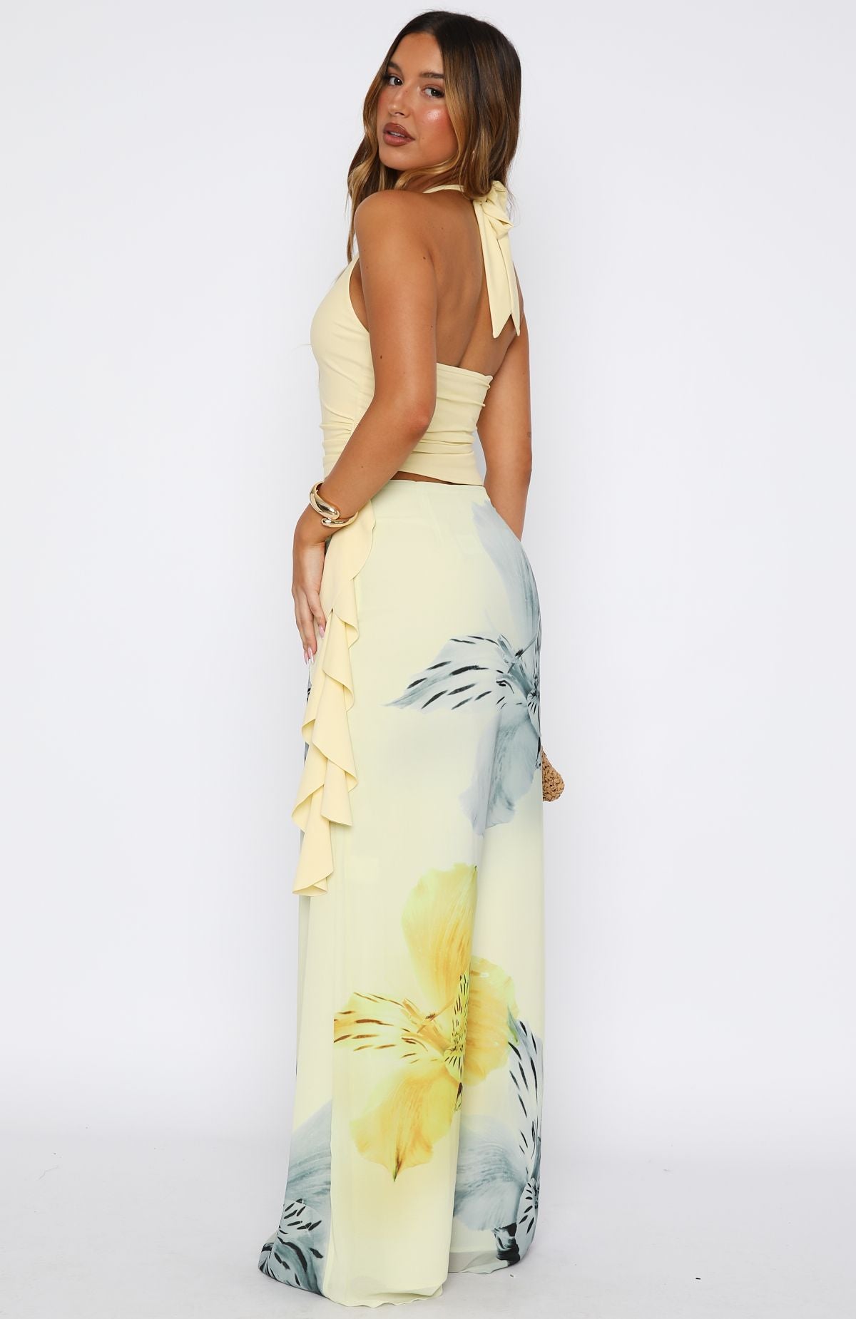 Our Love Maxi Skirt Lemon Blossom - Image 4