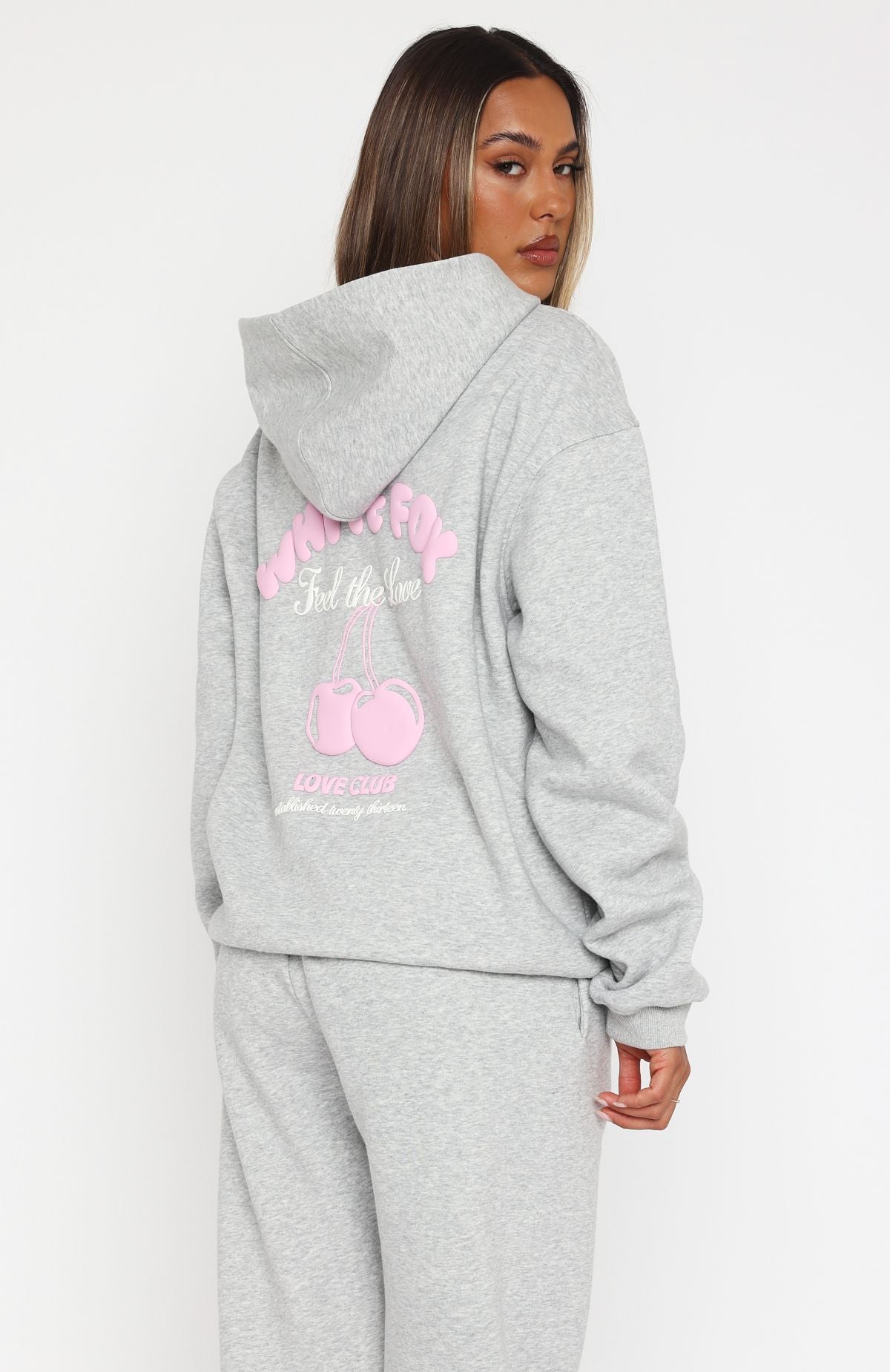 Love Me Tender Oversized Hoodie Dark Grey Marle - Image 4