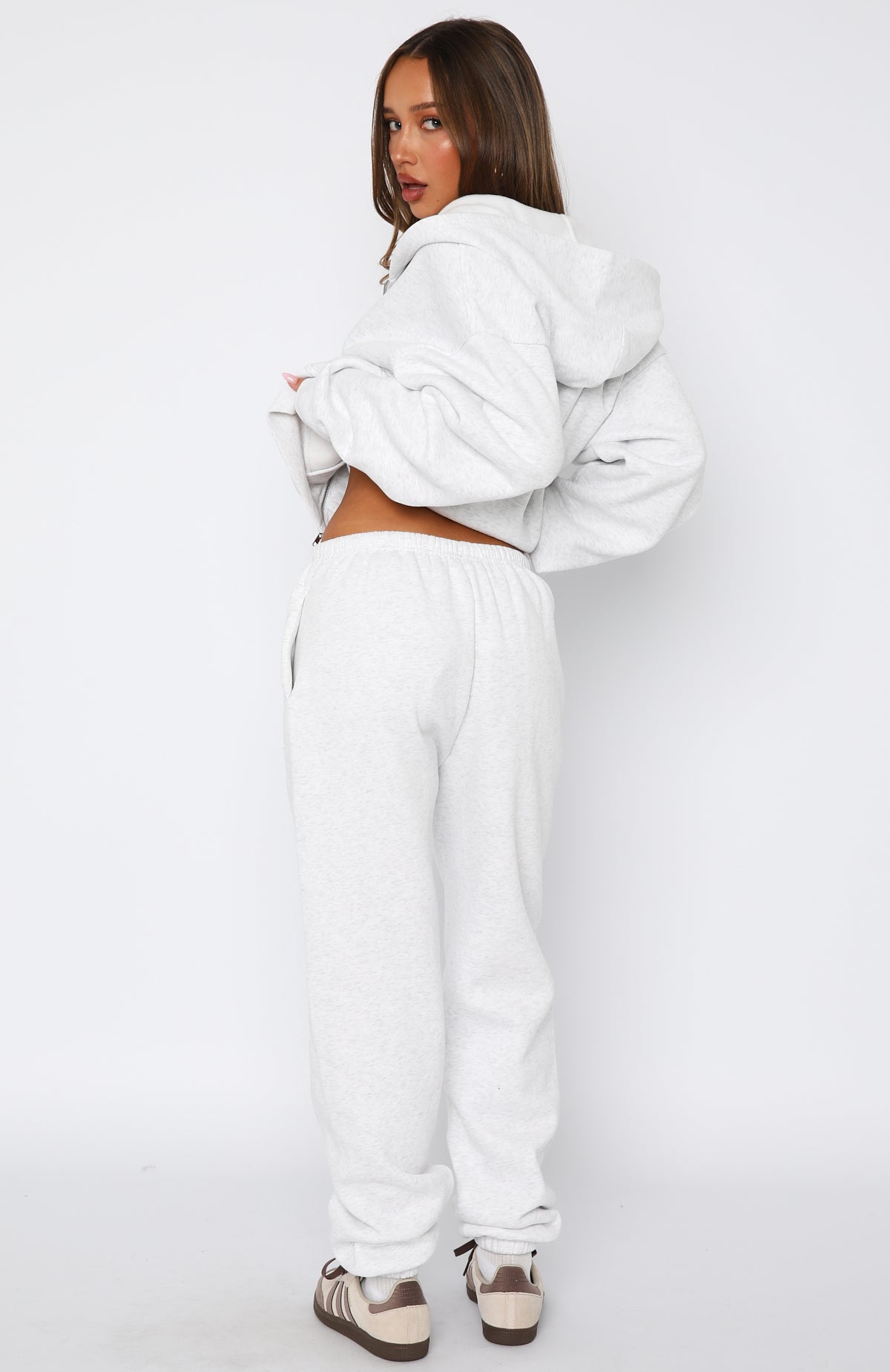 Can't Miss It Sweatpants Grey Marle/Rose Gold - Image 4
