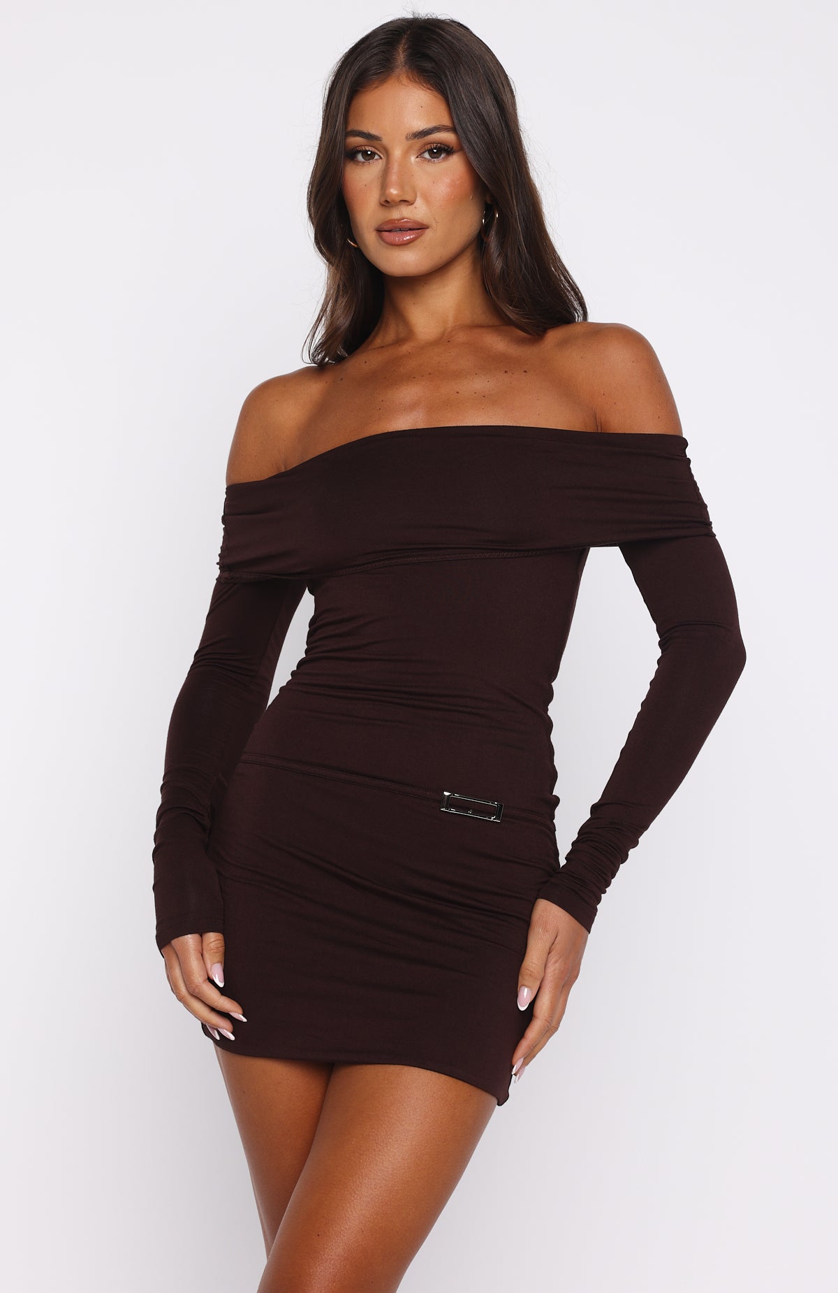 Show Me How Mini Dress Chocolate - Image 2