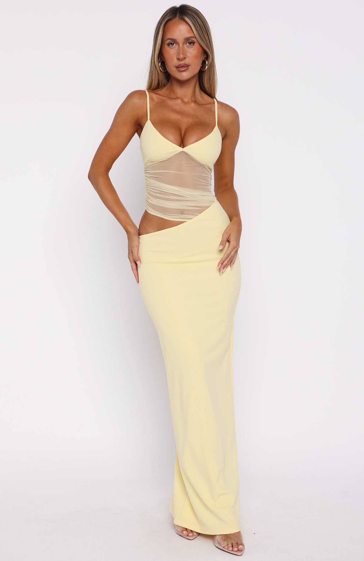 Call Me Up Maxi Dress Lemon - Image 4
