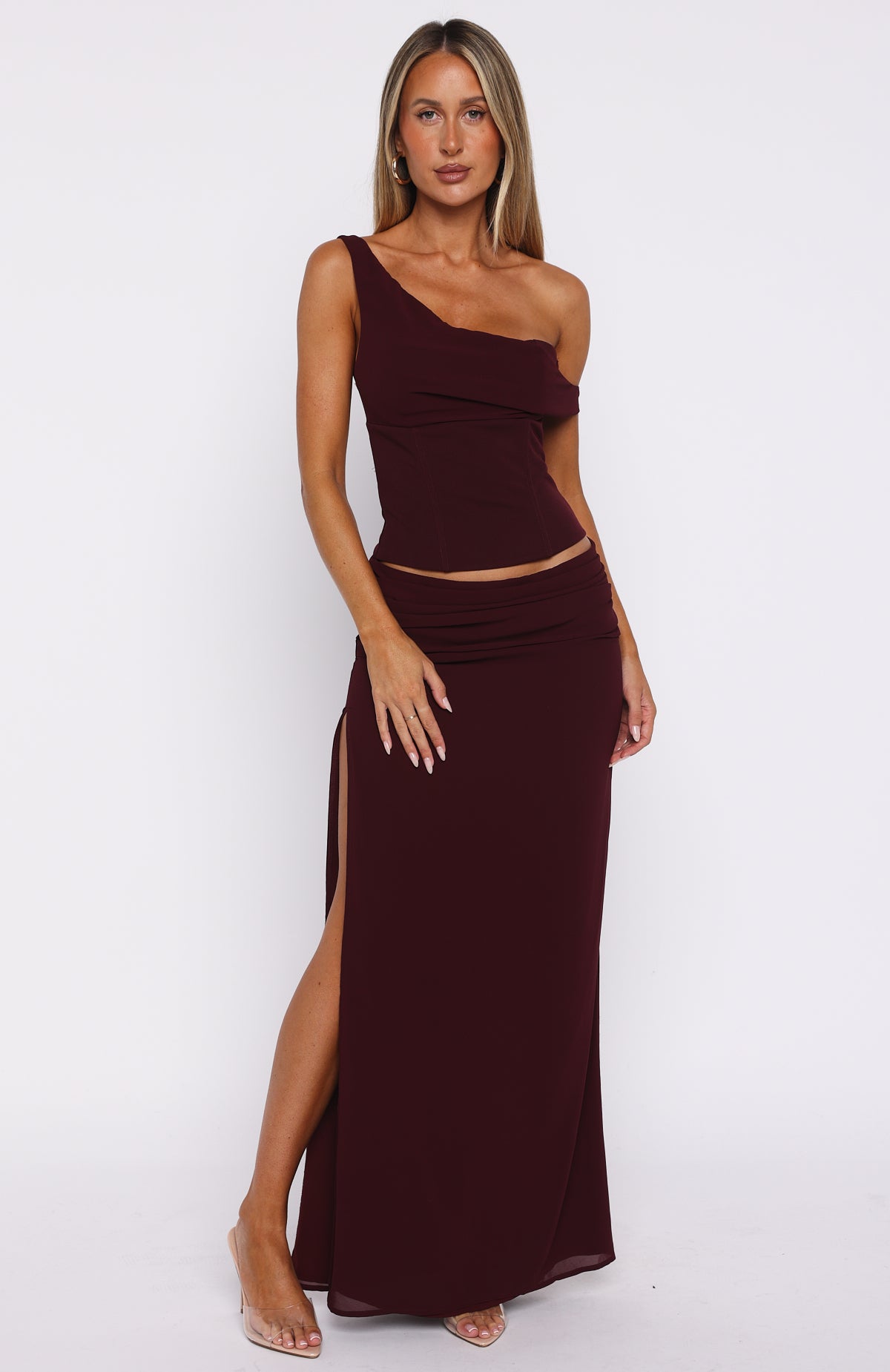 Unavailable Energy Maxi Dress Burgundy - Image 3