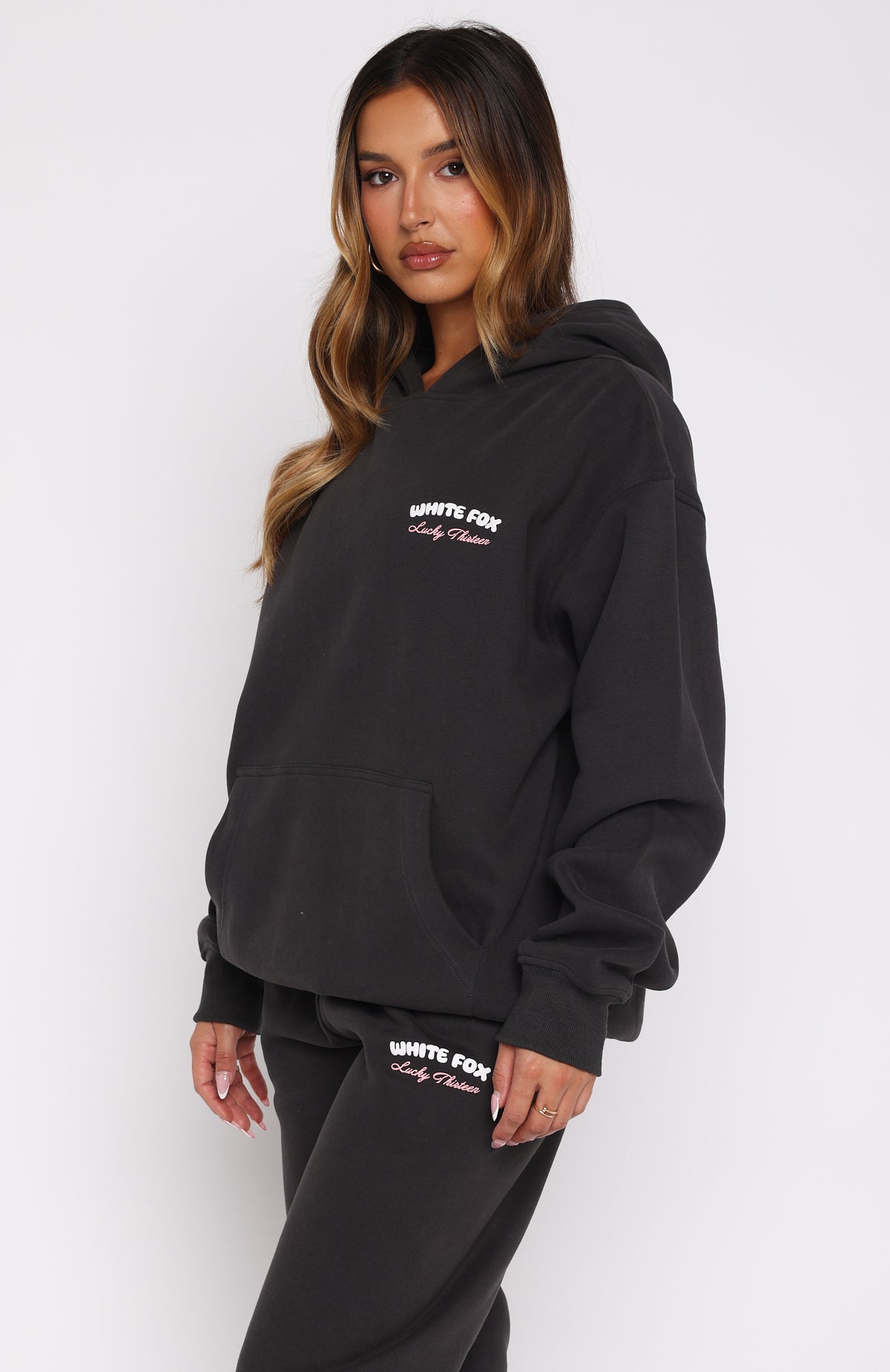 Lucky Thirteen Cheyenne Oversized Hoodie Charcoal - Image 3