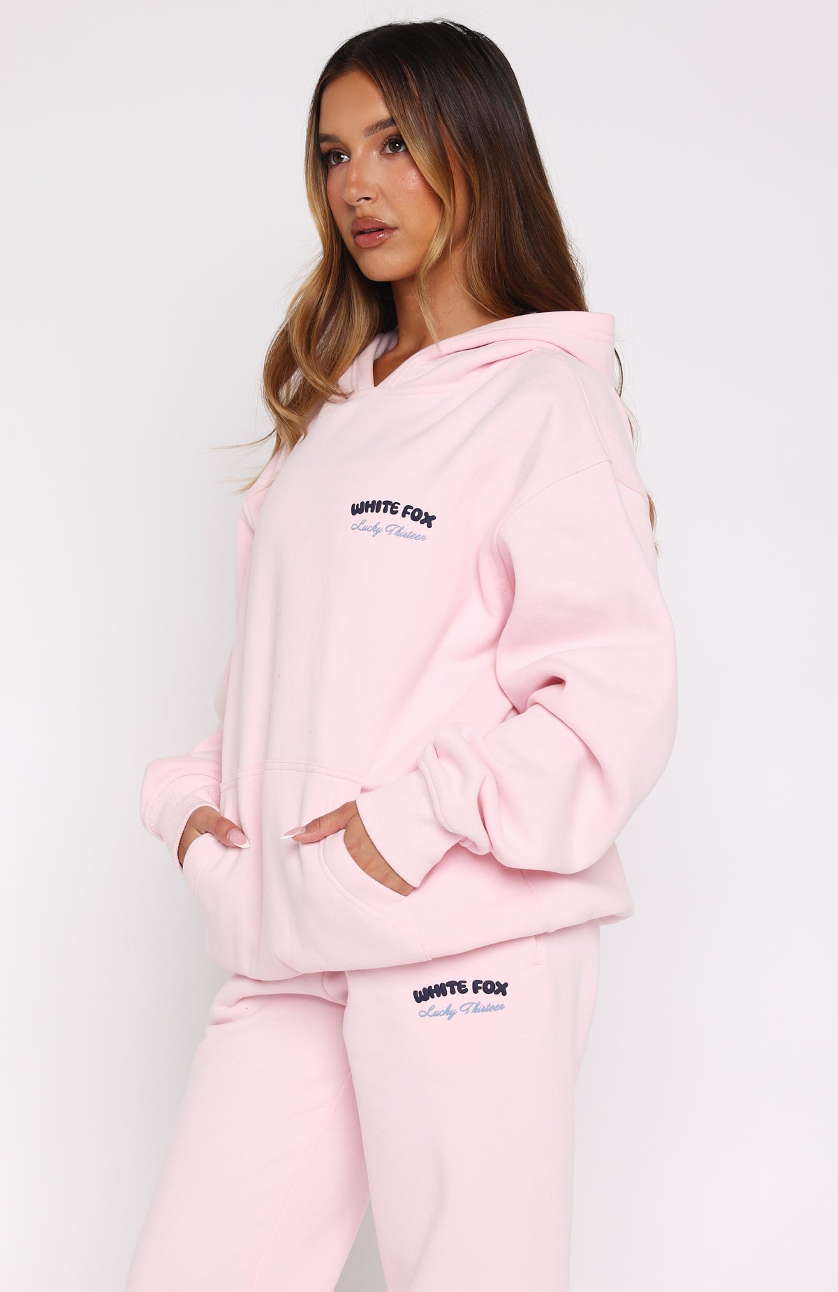 Lucky Thirteen Cheyenne Oversized Hoodie Soft Pink - Image 3