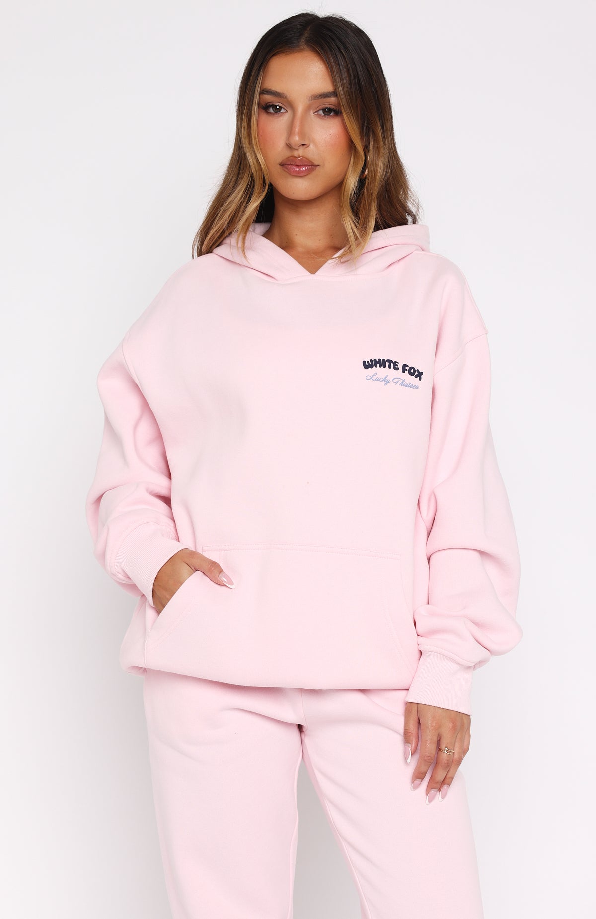 Lucky Thirteen Cheyenne Oversized Hoodie Soft Pink - Image 2