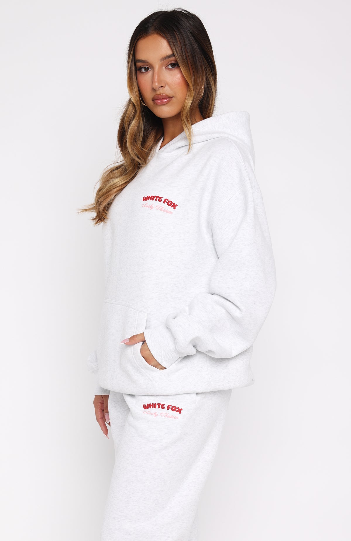 Lucky Thirteen Cheyenne Oversized Hoodie Grey Marle - Image 3