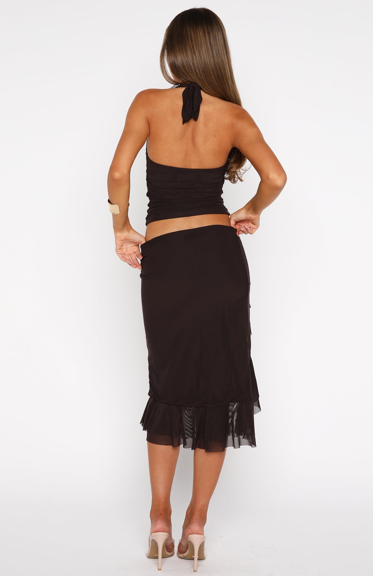 Let It Breathe Midi Skirt Espresso - Image 4