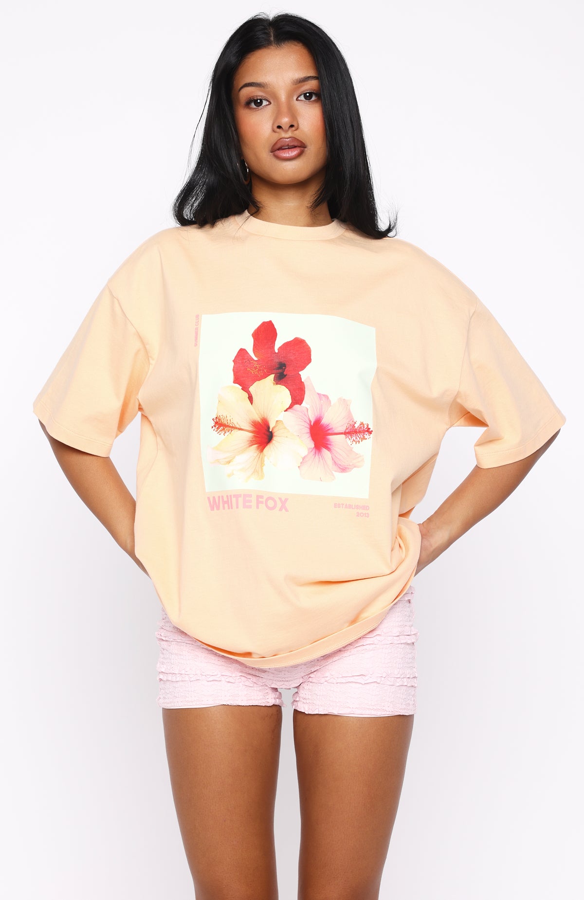 In With The New Oversized Tee Peach - Image 2