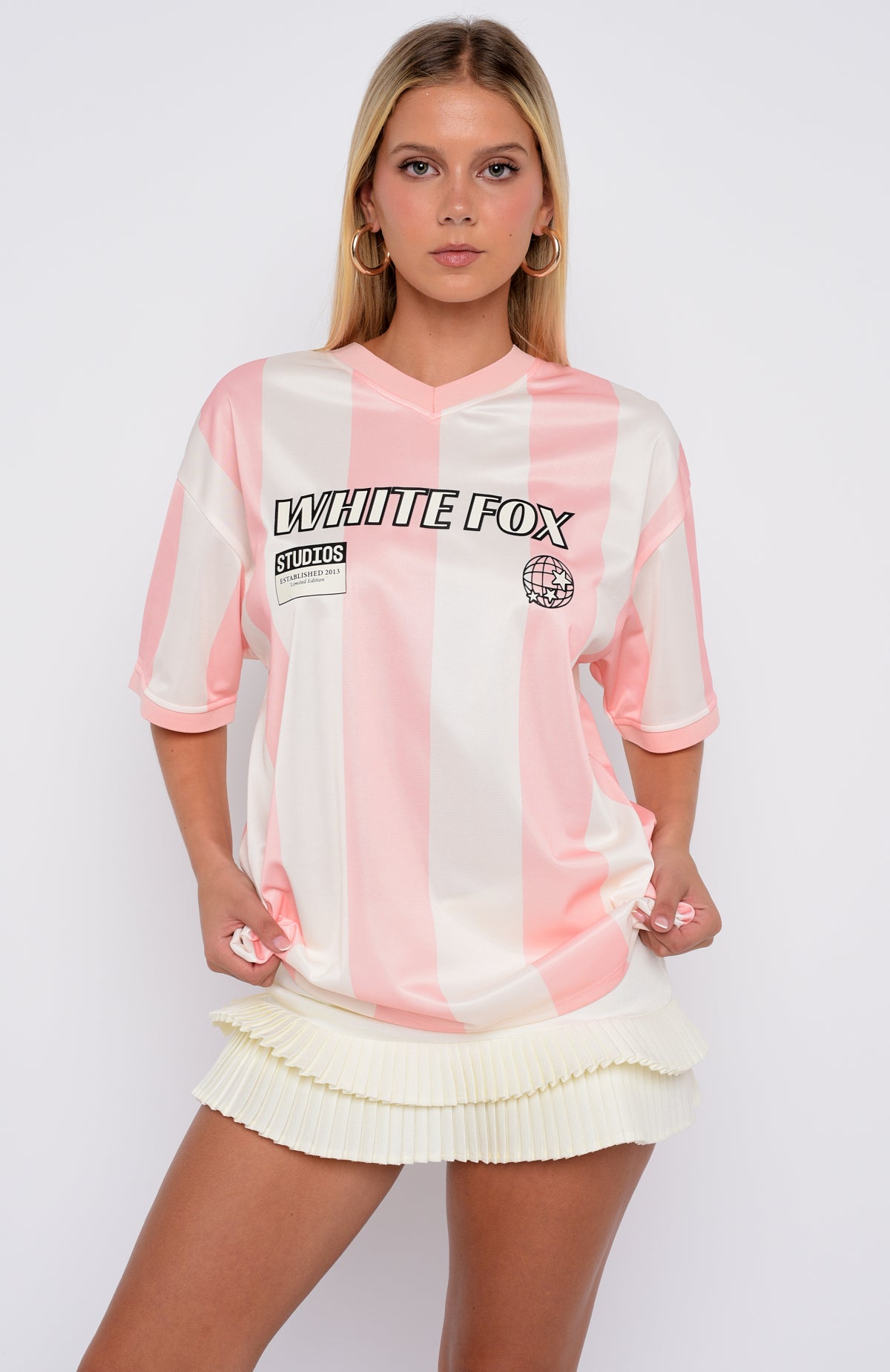 Let's Just Leave Oversized Jersey Pink/Cream - Image 2