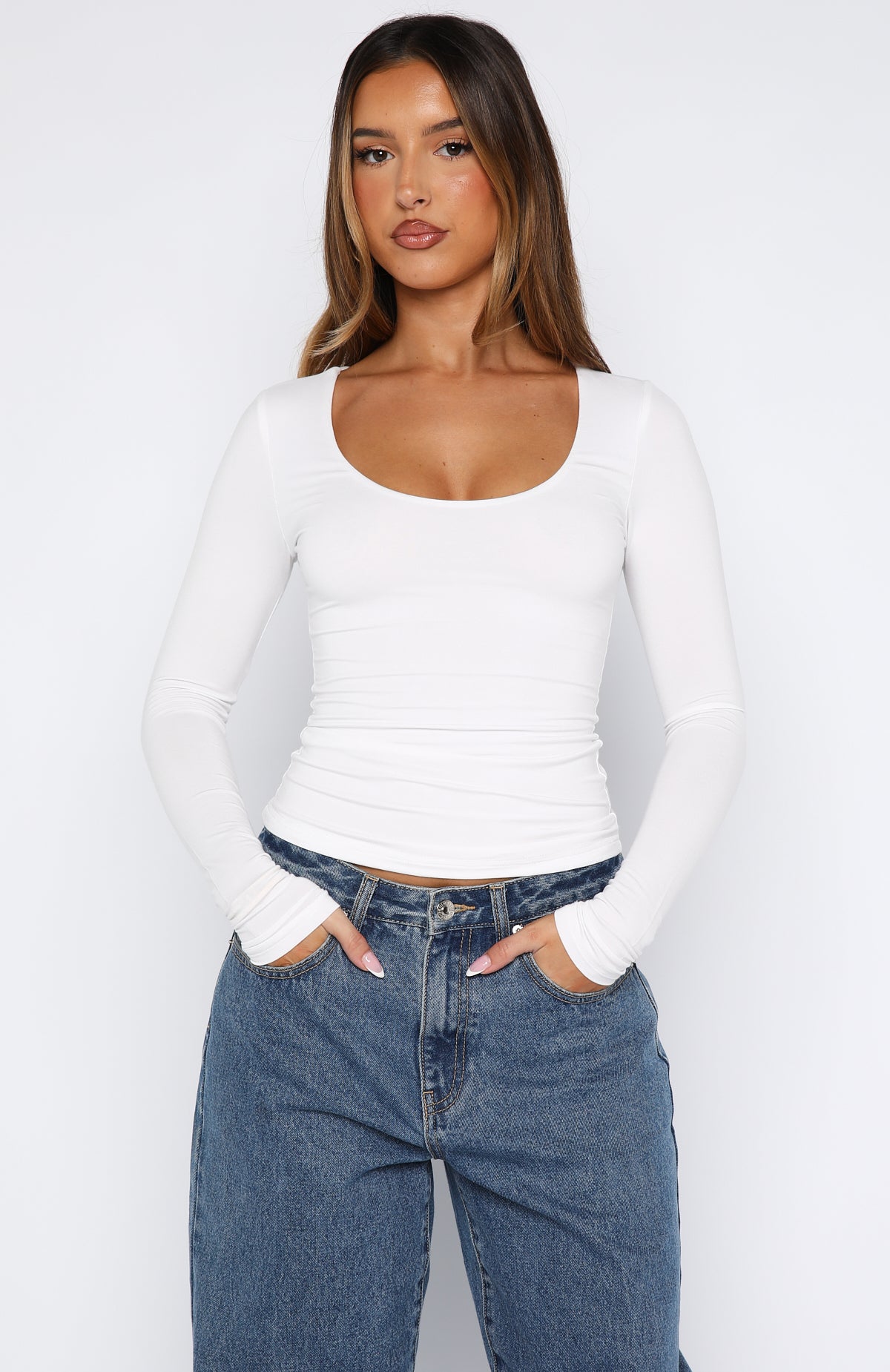 Whisper To You Long Sleeve Top White - Image 2
