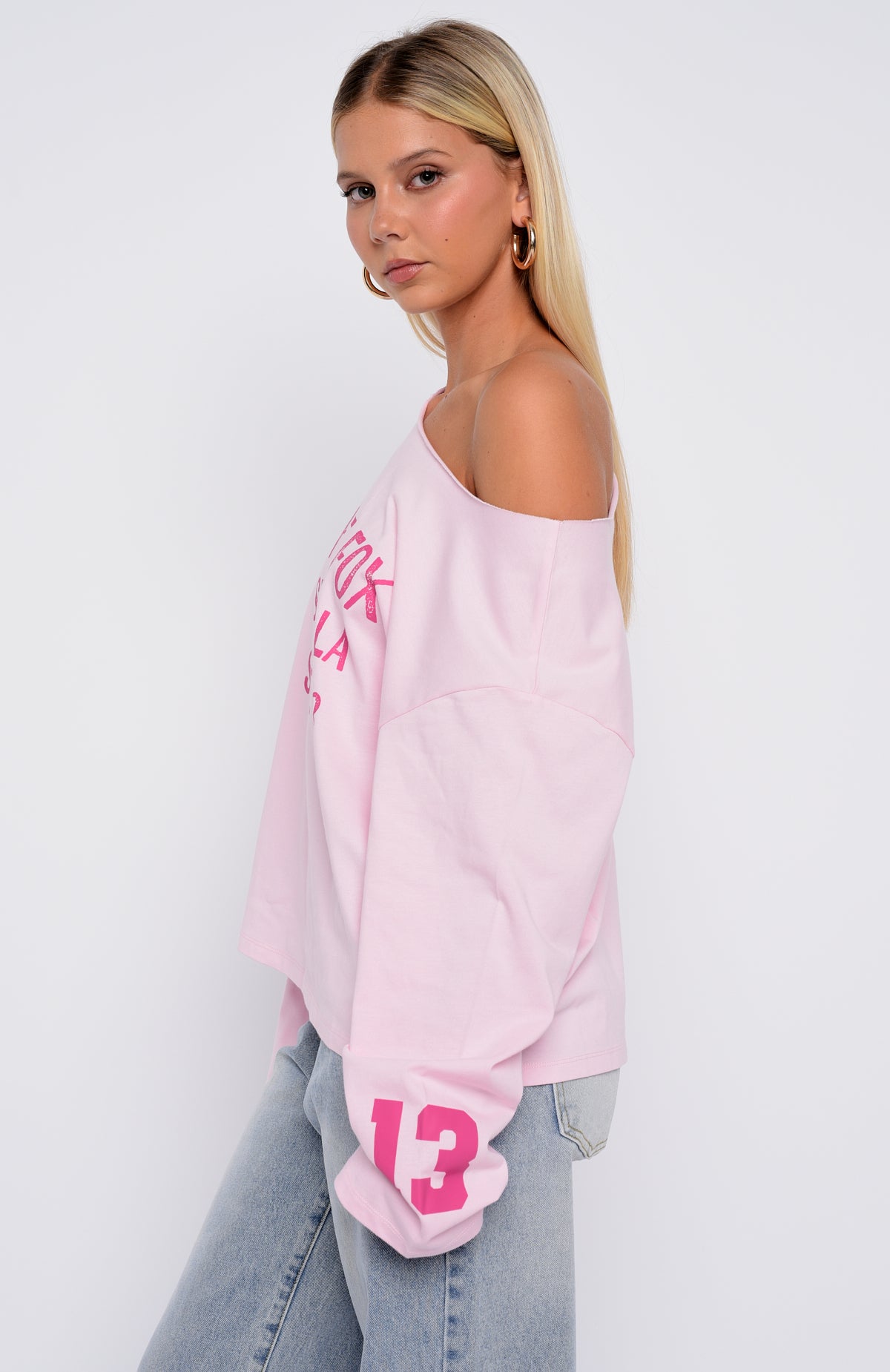 Topic Of Discussion Off Shoulder Oversized Long Sleeve Tee Posy - Image 3