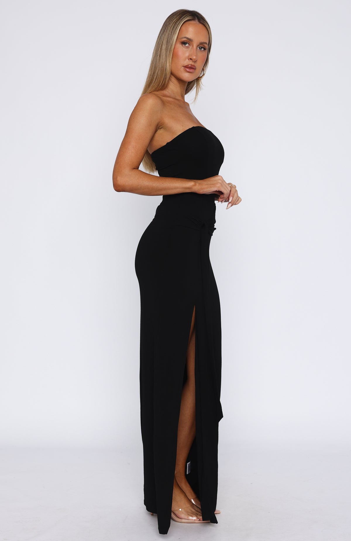 Deep In My Heart Strapless Maxi Dress Black - Image 3