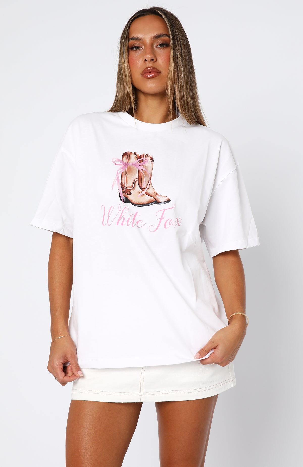 Kick Your Feet Up Oversized Tee White - Image 2