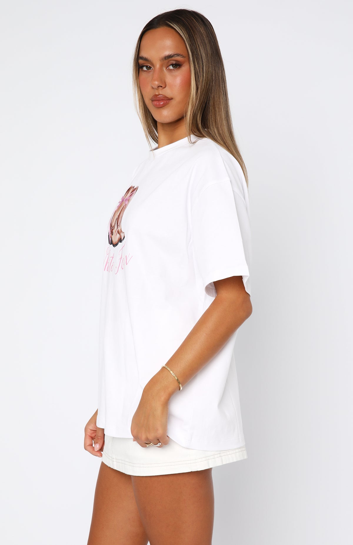 Kick Your Feet Up Oversized Tee White - Image 3