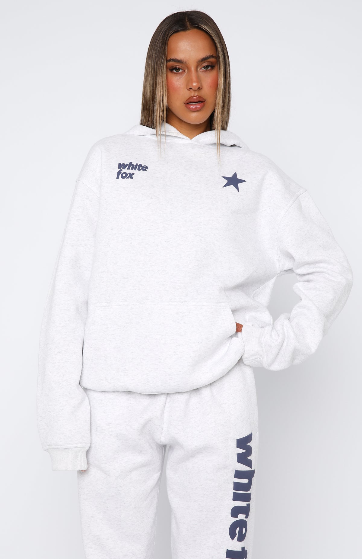 From The Archives Freya Oversized Hoodie Grey Marle - Image 3