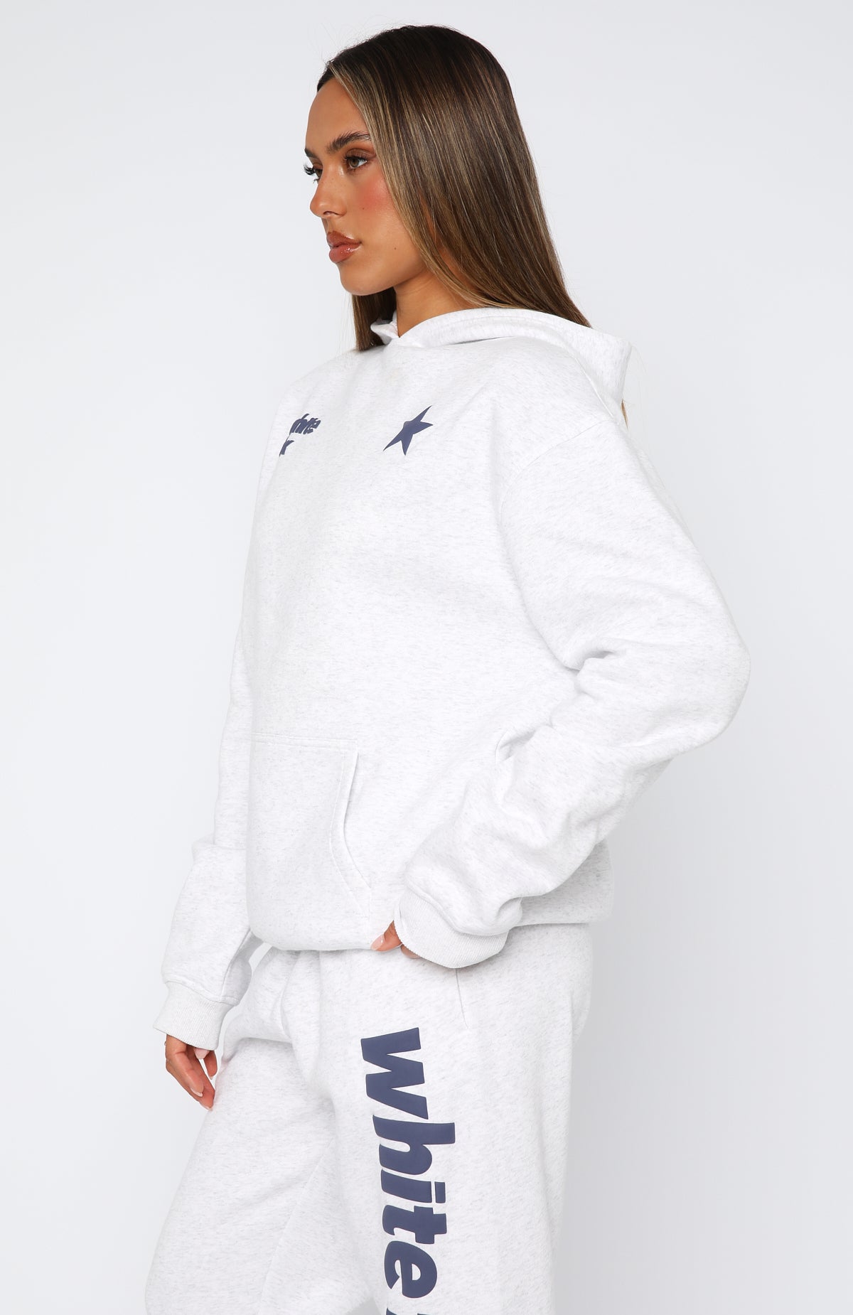 From The Archives Freya Oversized Hoodie Grey Marle - Image 4