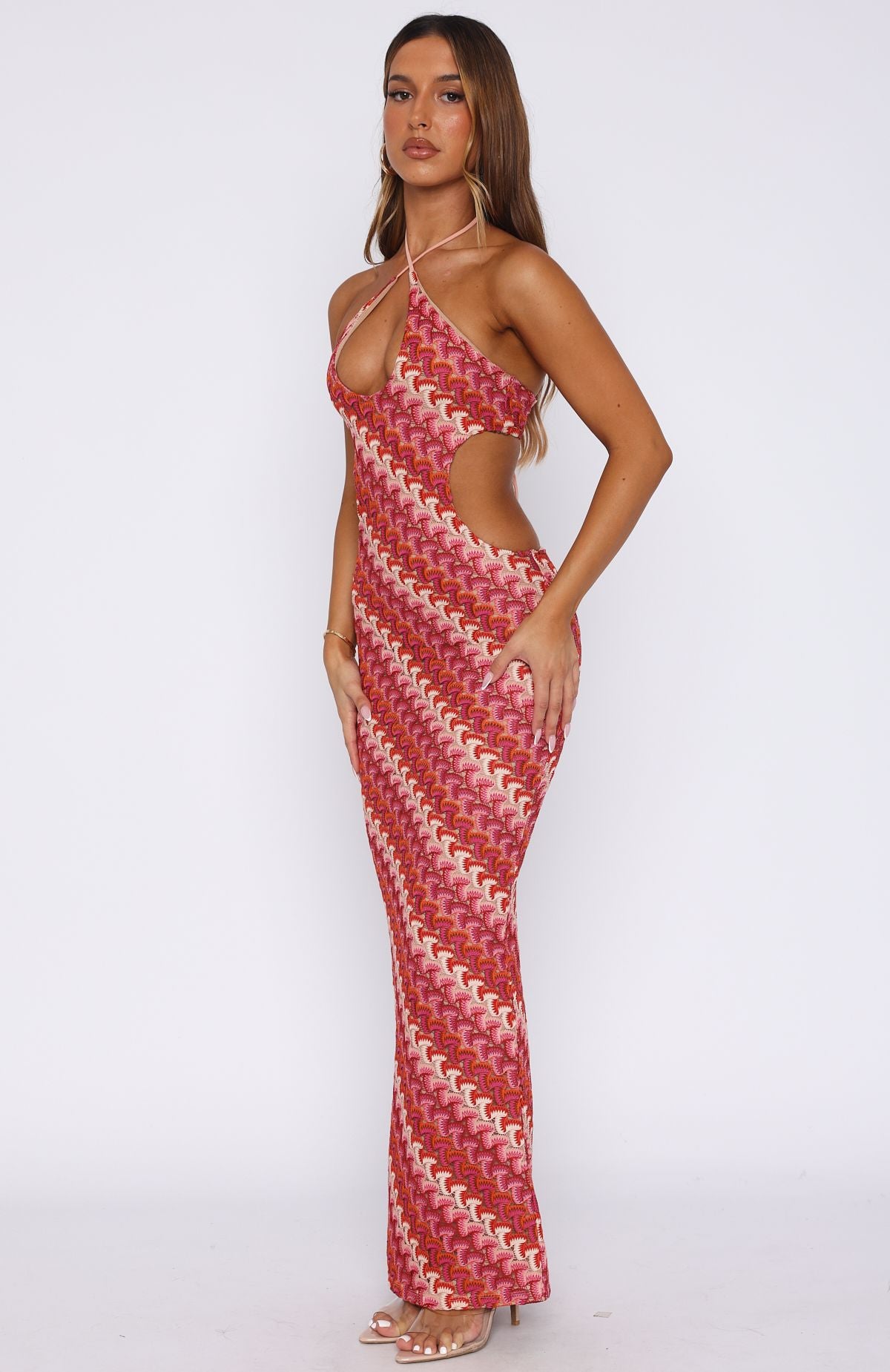 Forever Faithful Halter Maxi Dress Berry - Image 3