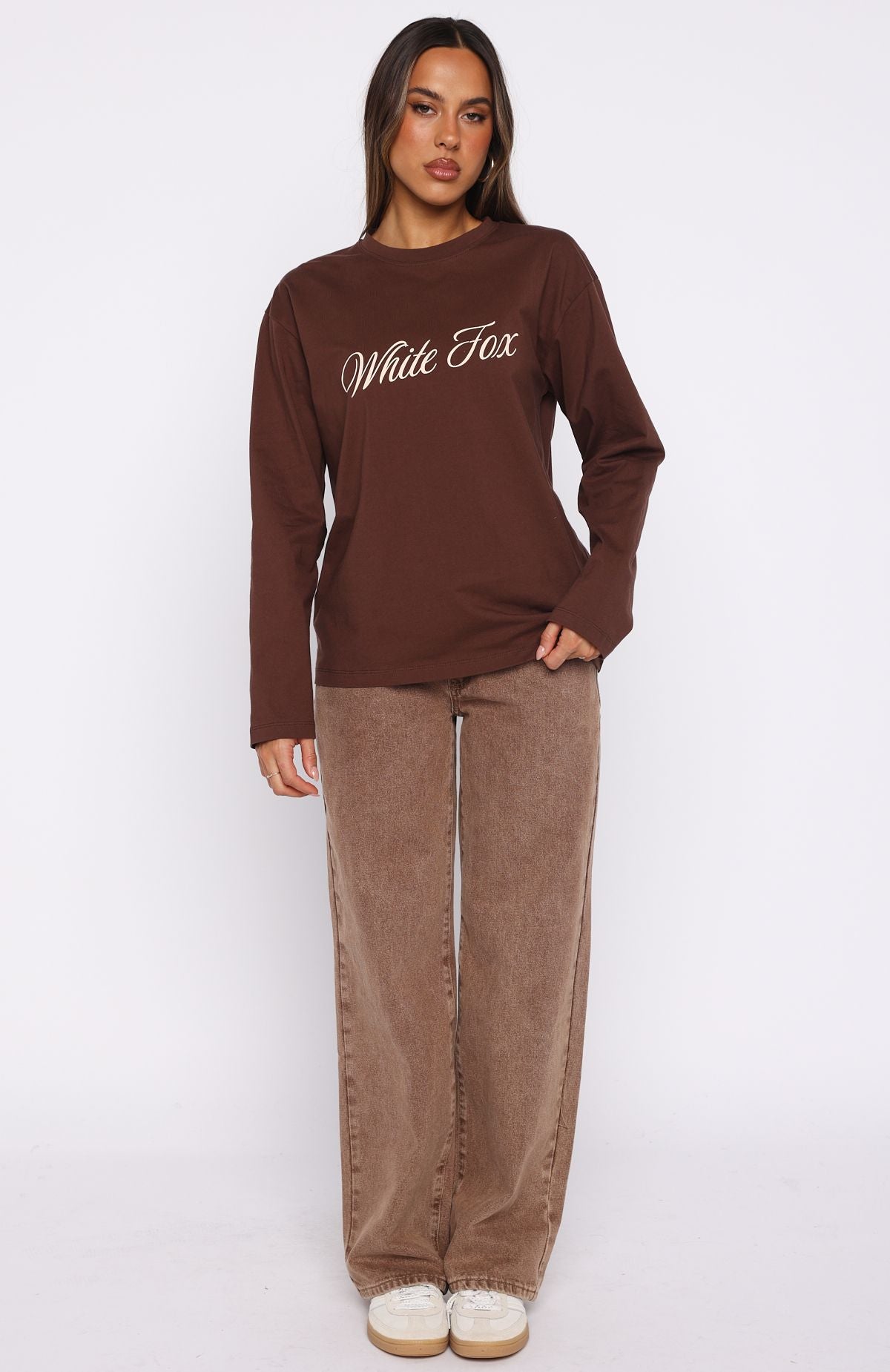 What The Heart Wants Long Sleeve Tee Chocolate - Image 5
