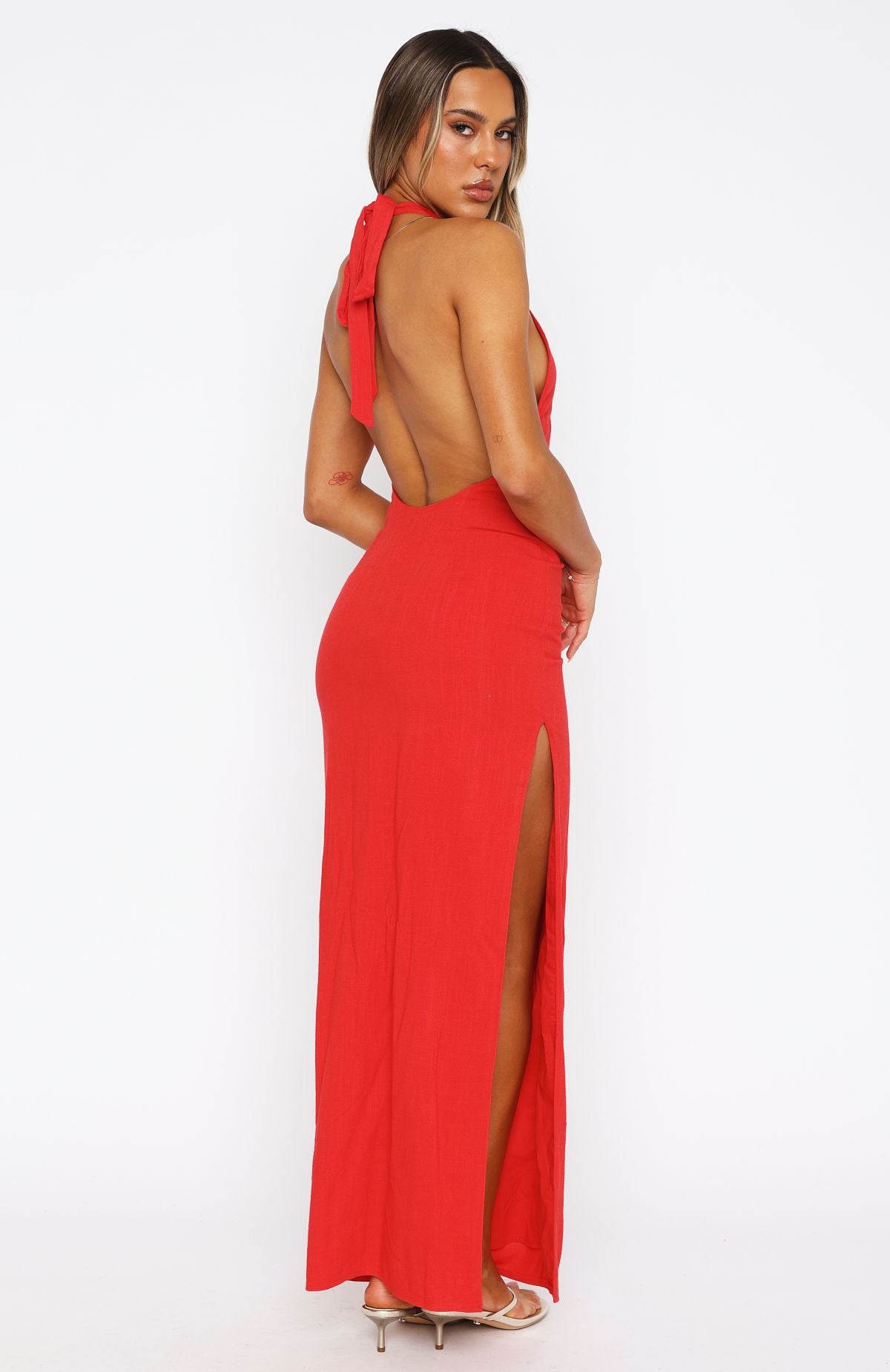 Sun Kissed Glow Maxi Dress Red - Image 4