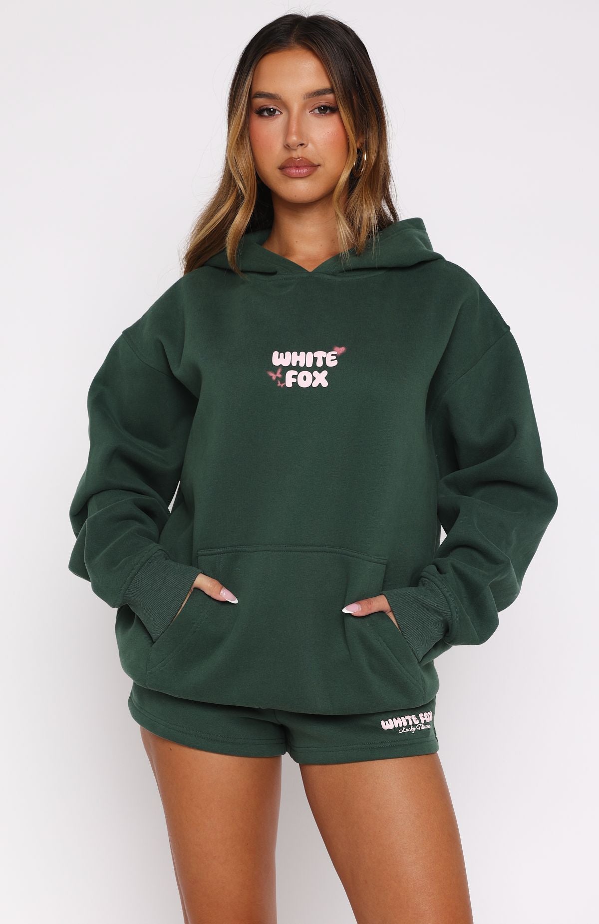 Lucky Thirteen Stephanie Oversized Hoodie Green - Image 2