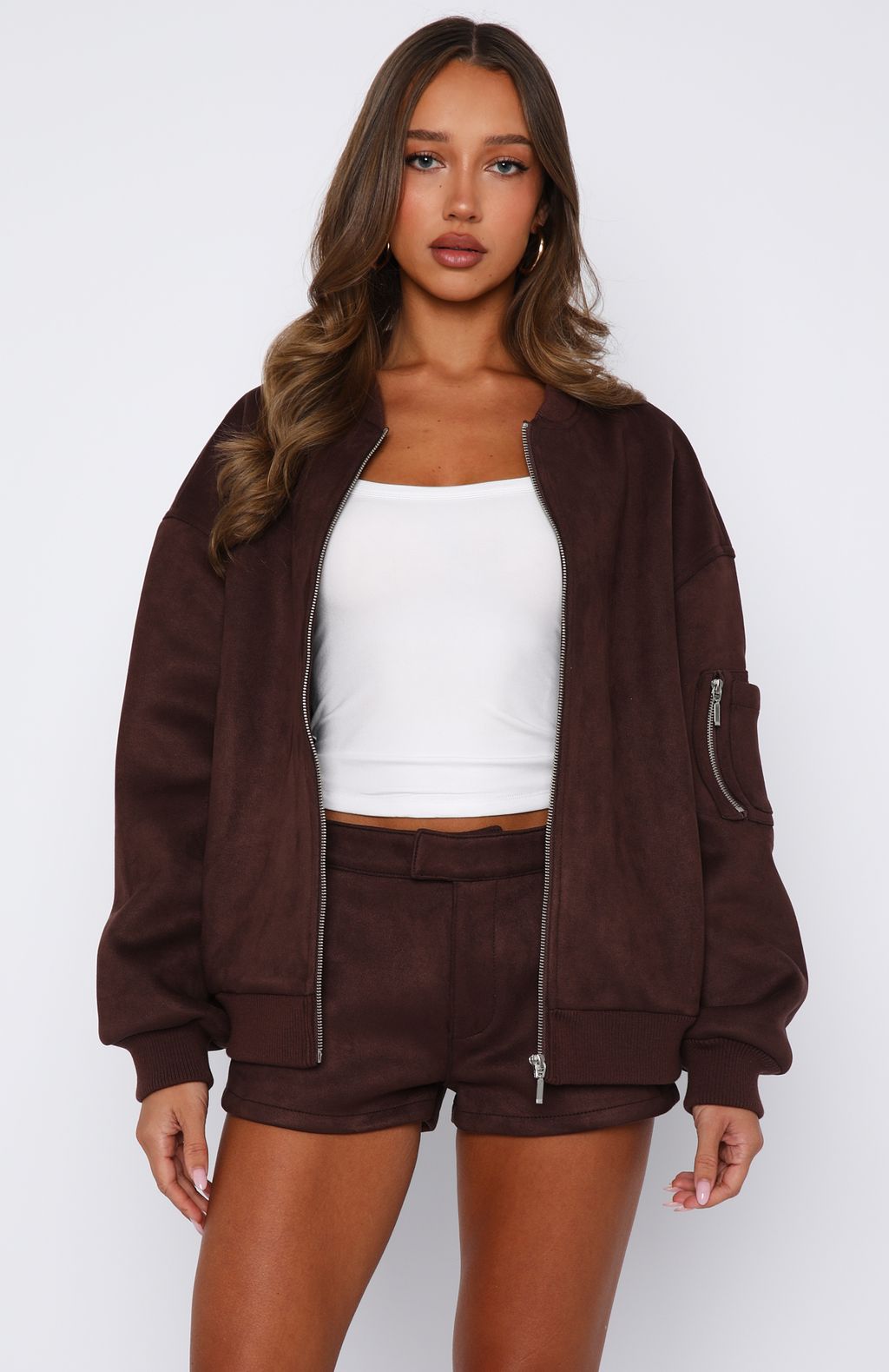 Confidence Level Suede Jacket Chocolate - Image 5