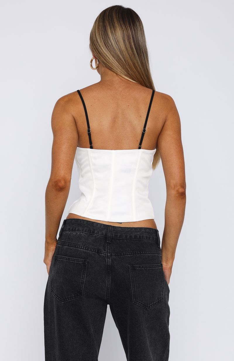 Girl About Town Bustier White/Black - Image 4