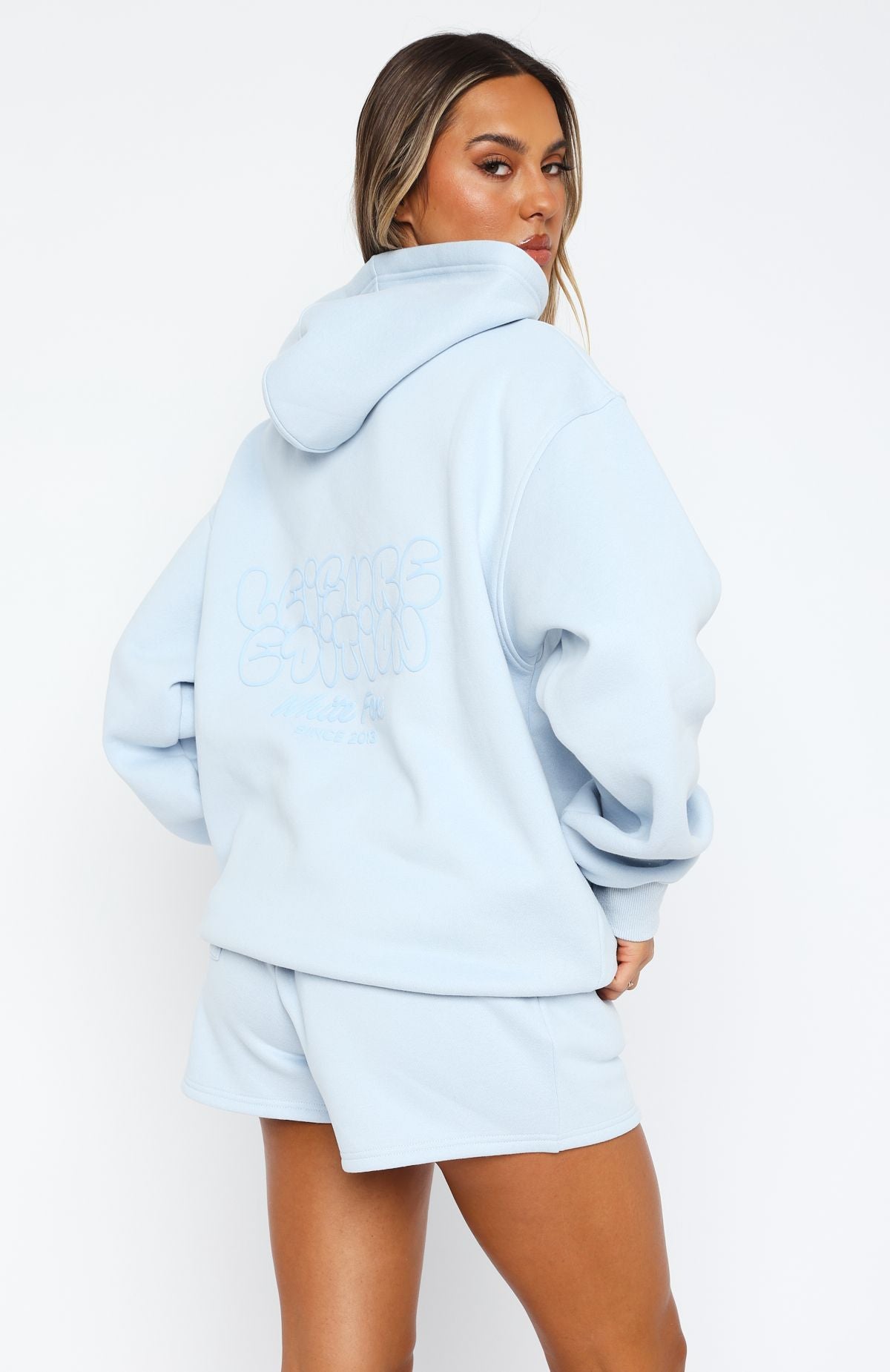 Leisure Edition Oversized Hoodie Baby Blue - Image 4