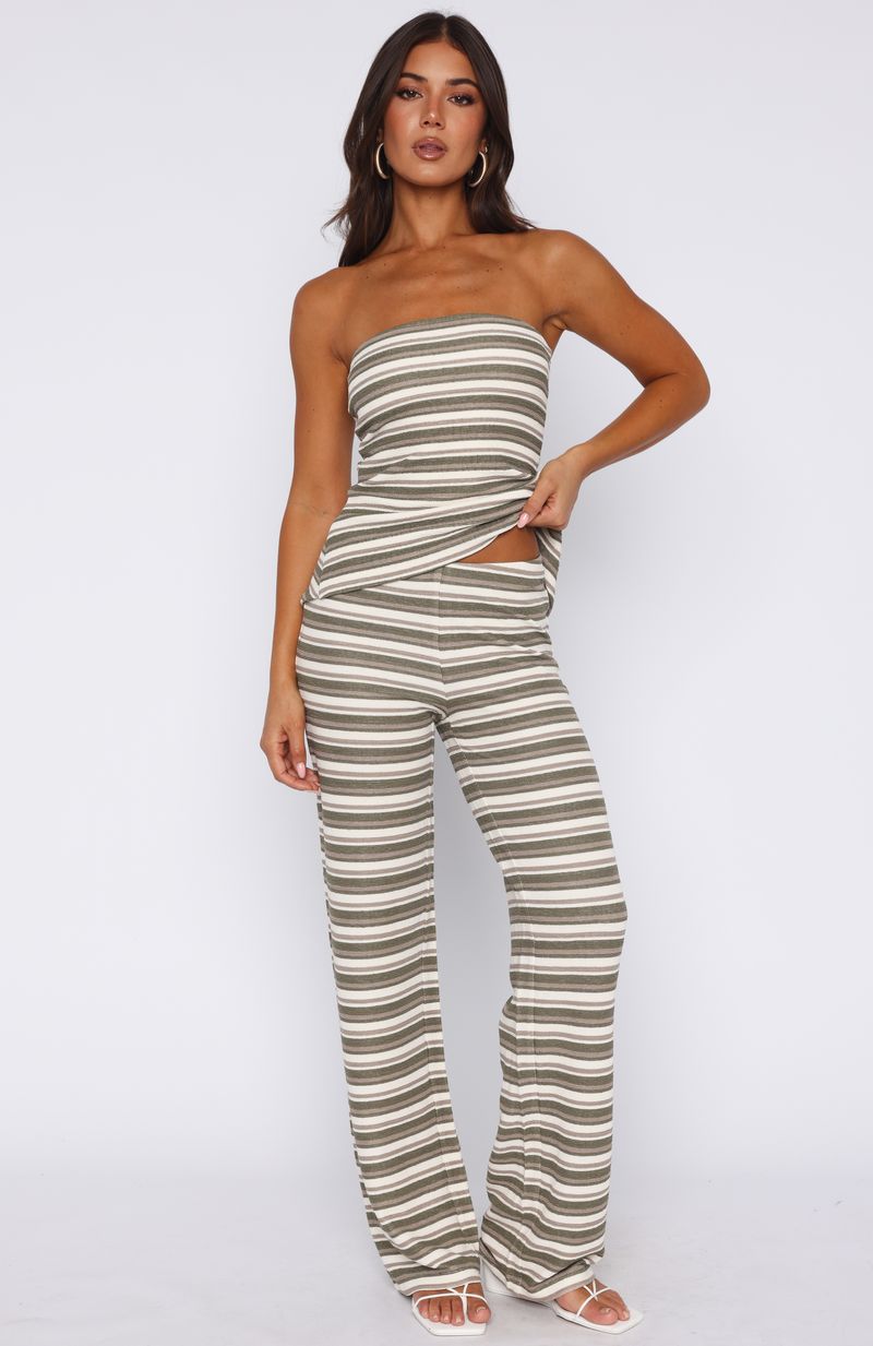 Take Care Of Me Pants Khaki Stripe - Image 2