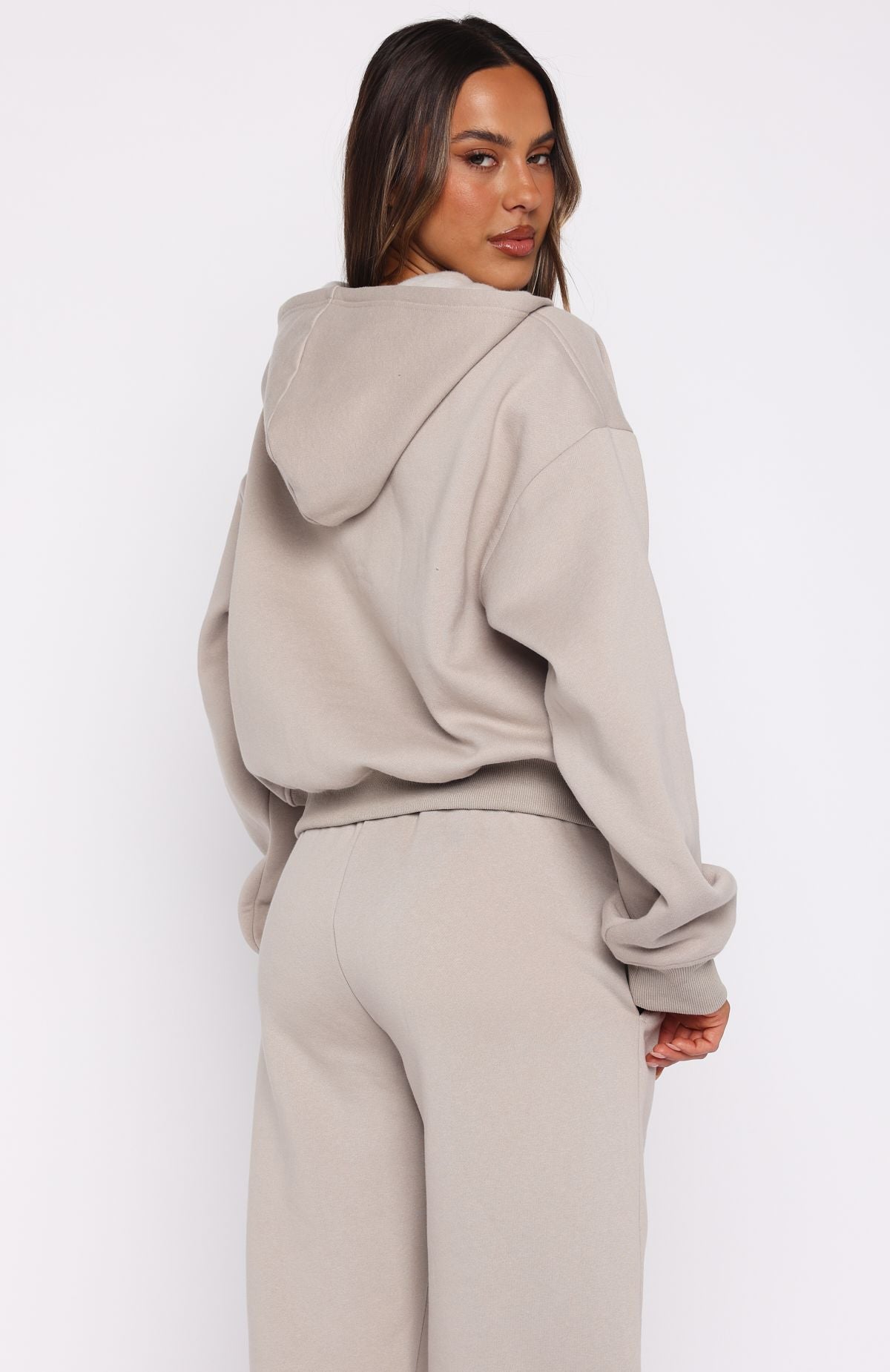 From The Archives Kenzie Boxy Zip Front Hoodie Moon - Image 4