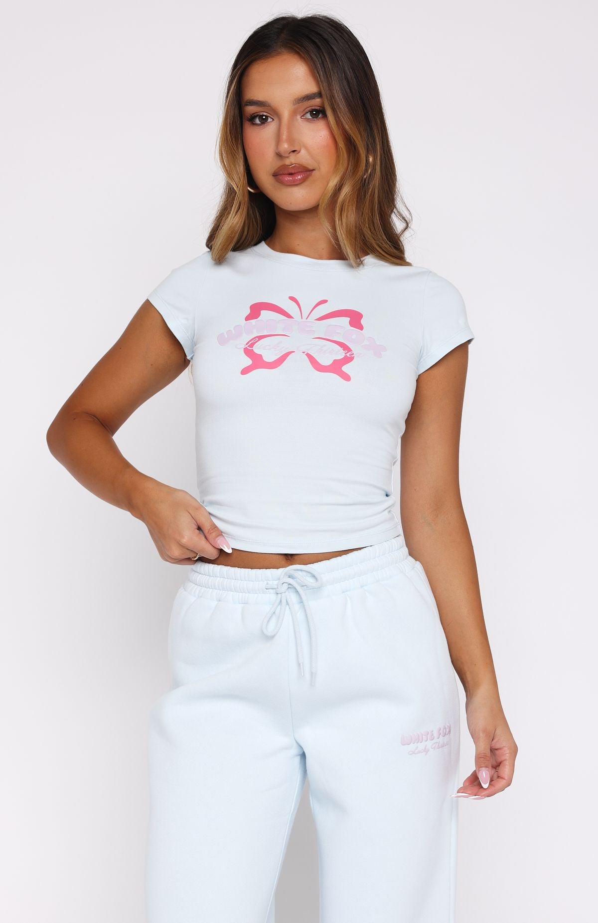 Lucky Thirteen Audrina Baby Tee Blue - Image 2