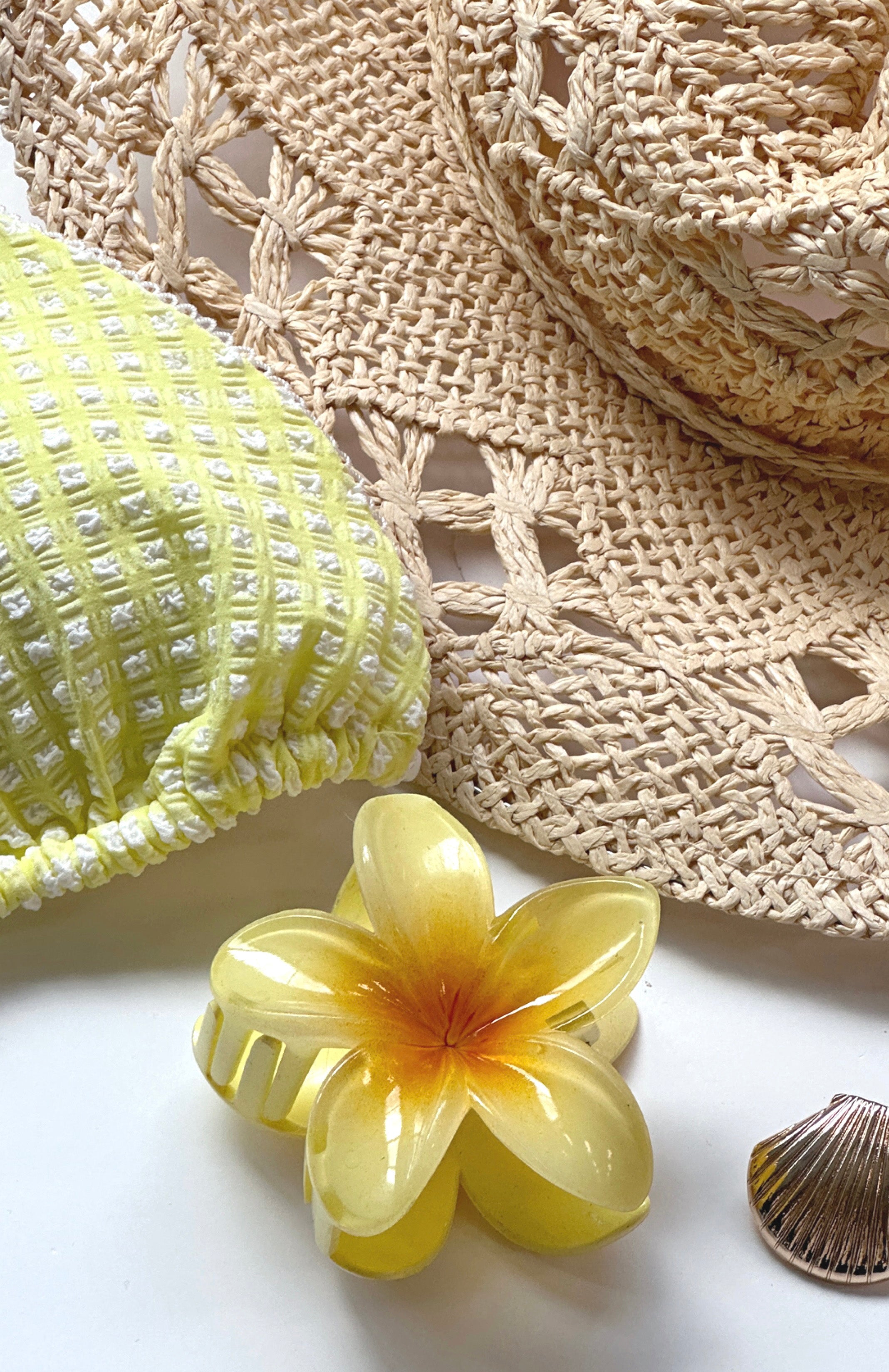 Floral Charm Hair Clip Yellow - Image 2