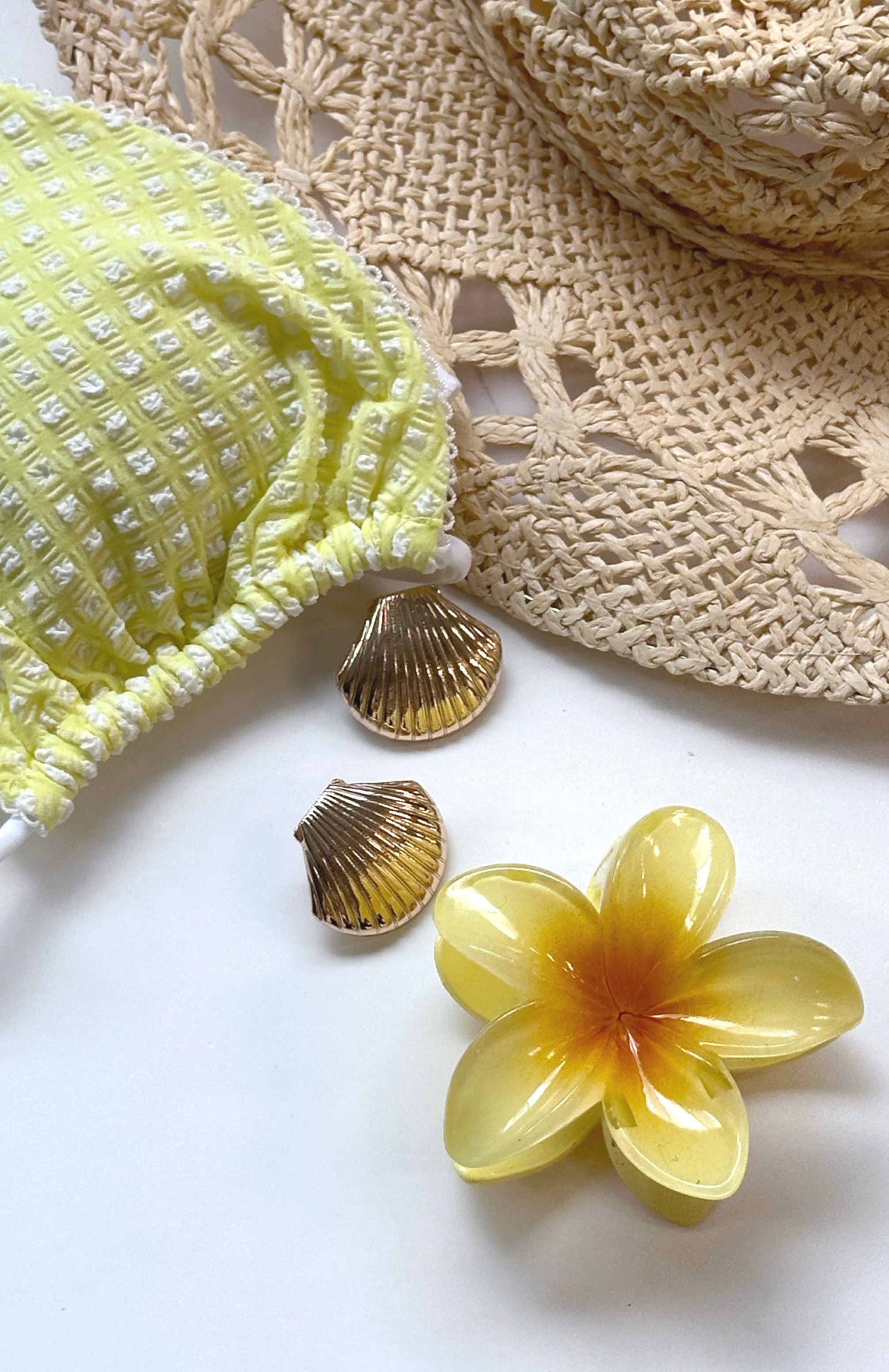 Floral Charm Hair Clip Yellow - Image 3