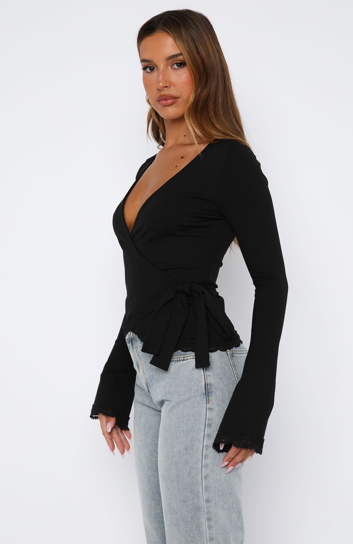 Cater To You Long Sleeve Top Black - Image 3