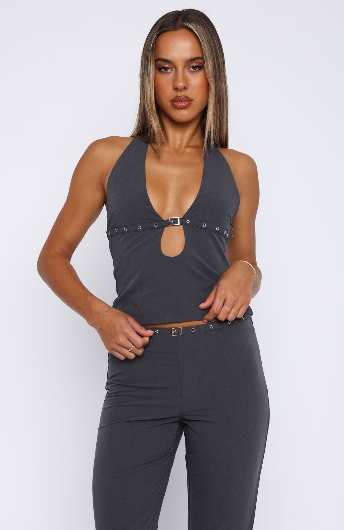 Firestorm Halter Top Charcoal - Image 2