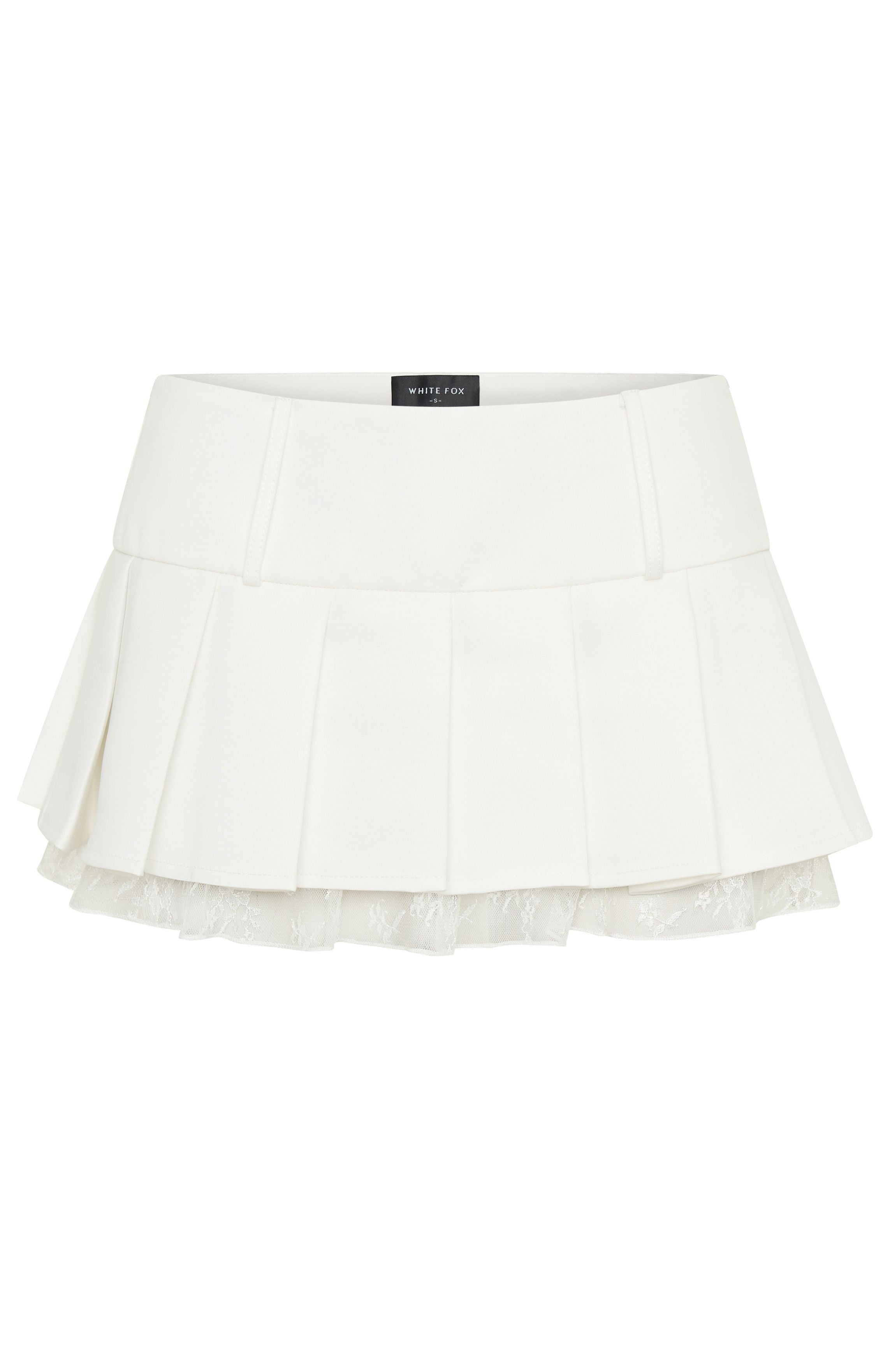 The Old Days Pleated Mini Skirt White - Image 6
