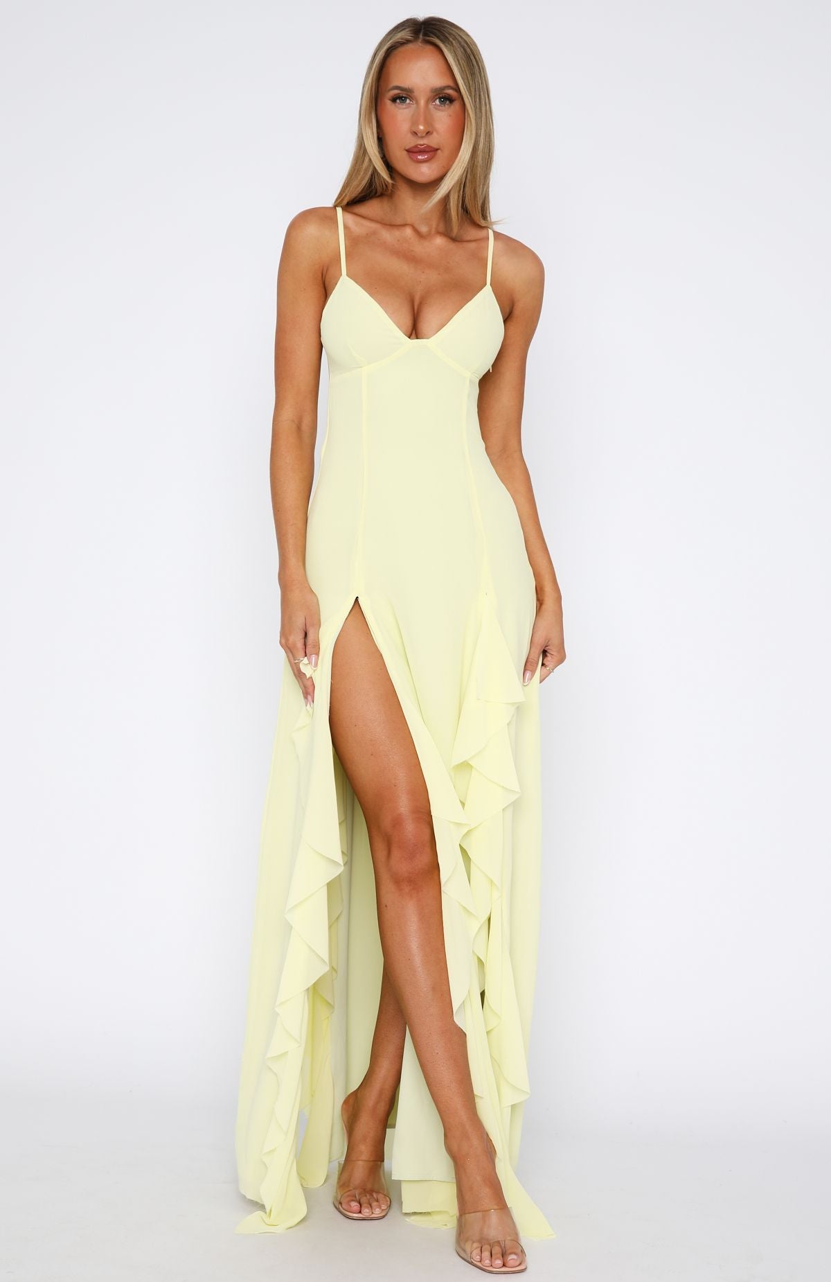 Summer Solstice Maxi Dress Lemon - Image 3