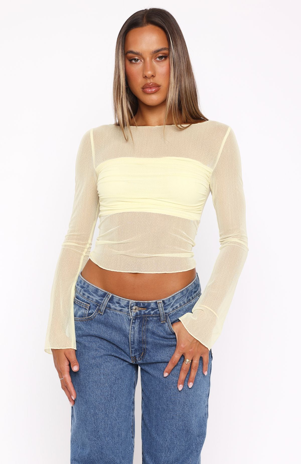 True To Form Long Sleeve Top Lemon - Image 2
