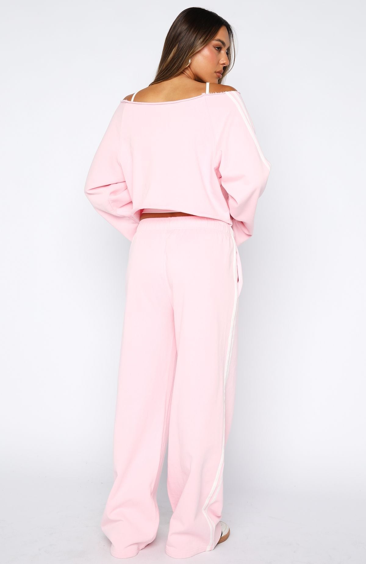 Star Student Wide Leg Sweatpants Pink - Image 4