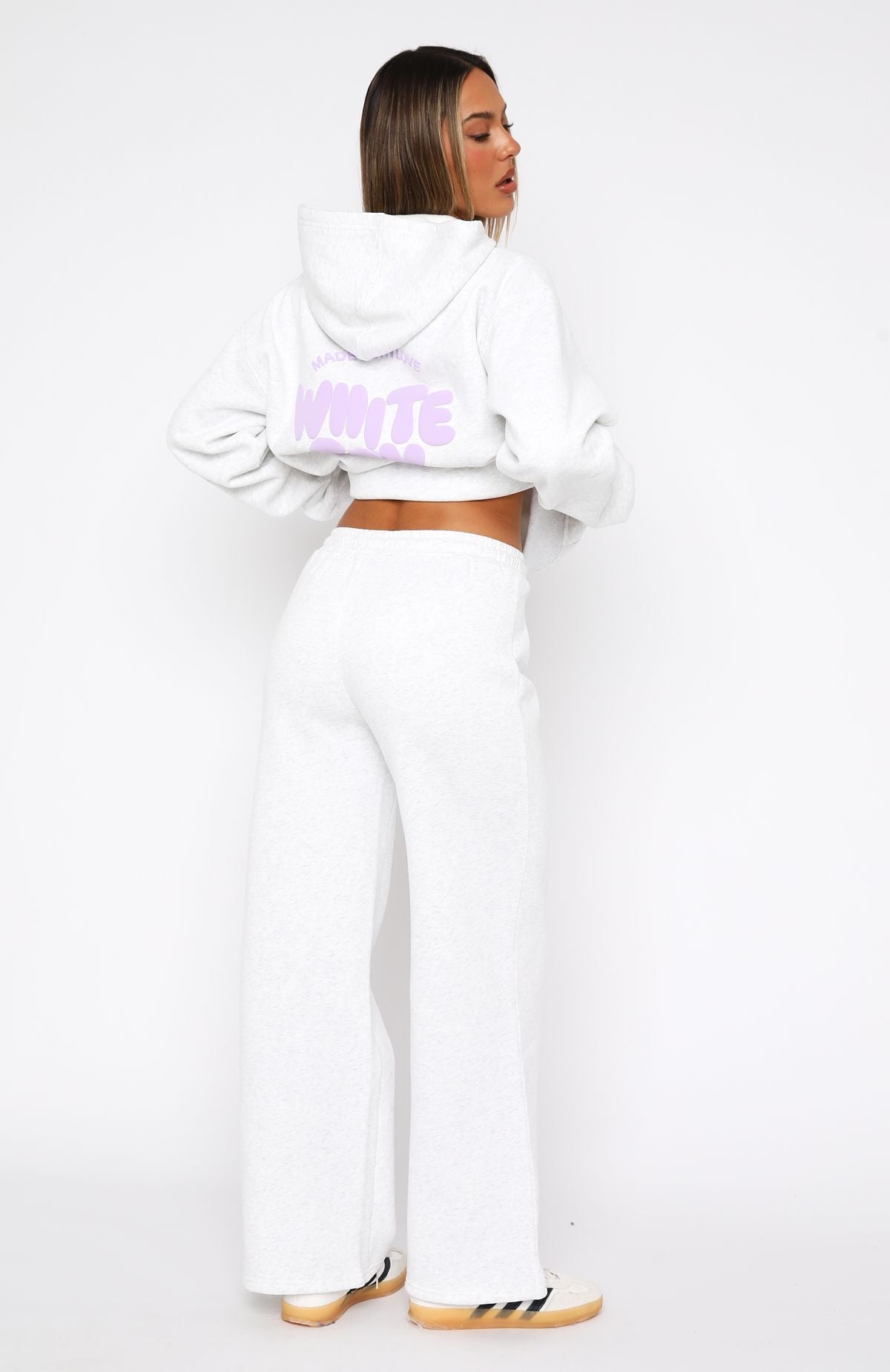 With Love For You Wide Leg Sweatpants Grey Marle - Image 4