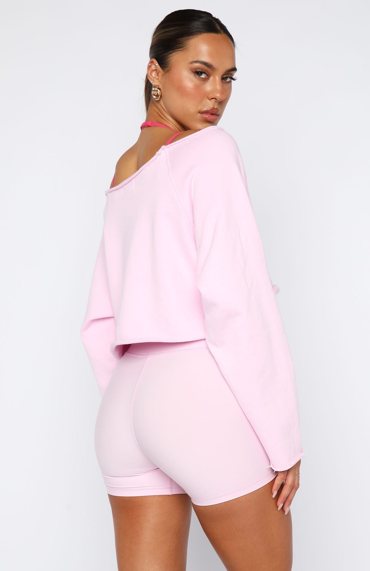 Stay Clear Off Shoulder Cropped Sweater Marshmallow - Image 4