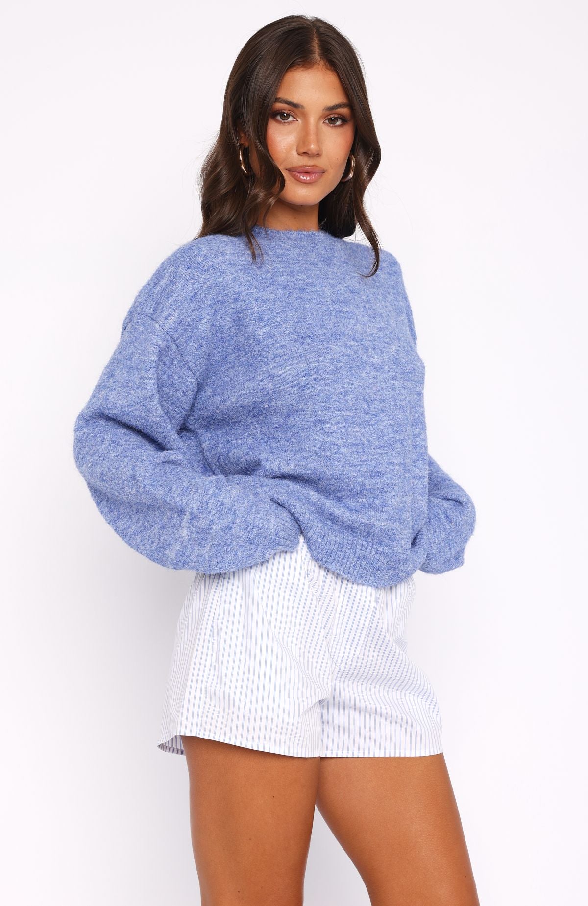 Warm Whispers Knit Sweater Cornflower Blue - Image 3