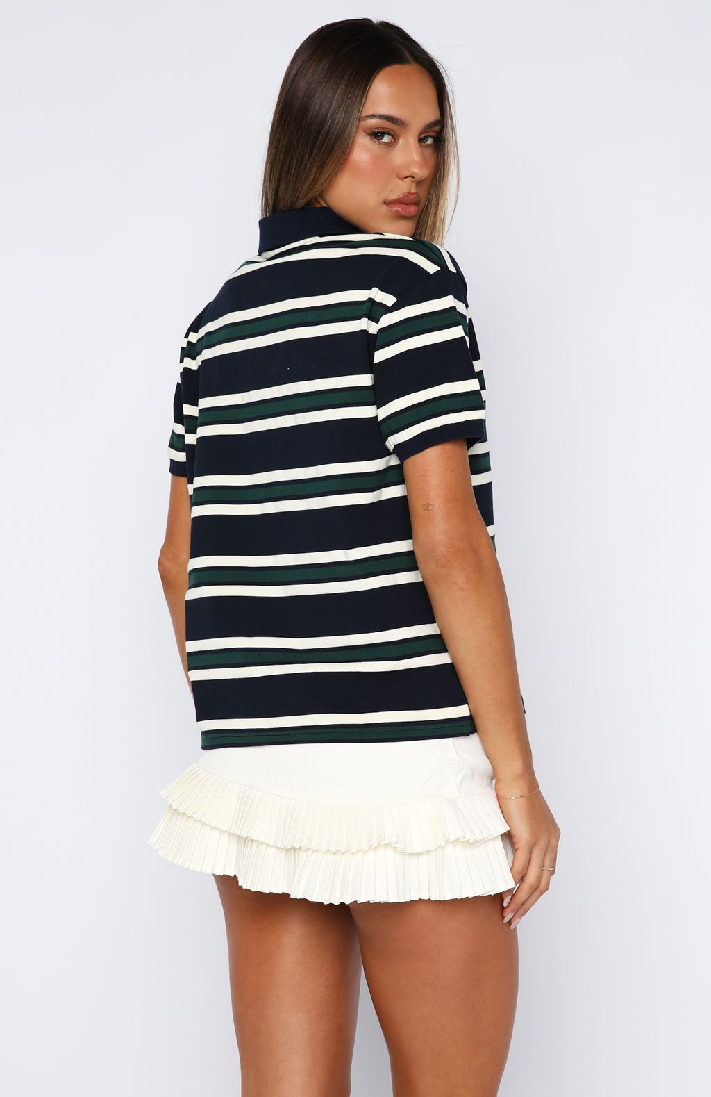 Make Your Move Polo Tee Navy Stripe - Image 4