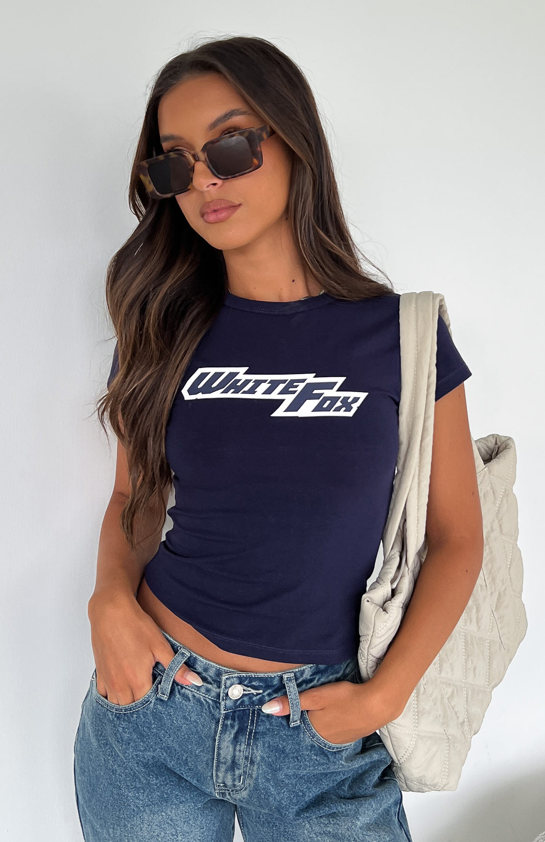 Make It About You Baby Tee Dark Navy - Image 5