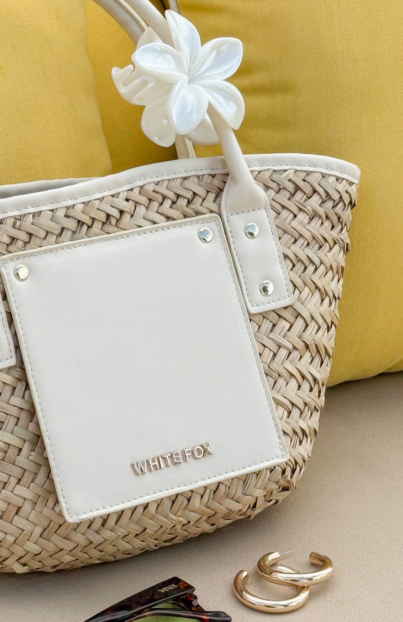 Vivienne Straw Top Handle Bag Cream - Image 2