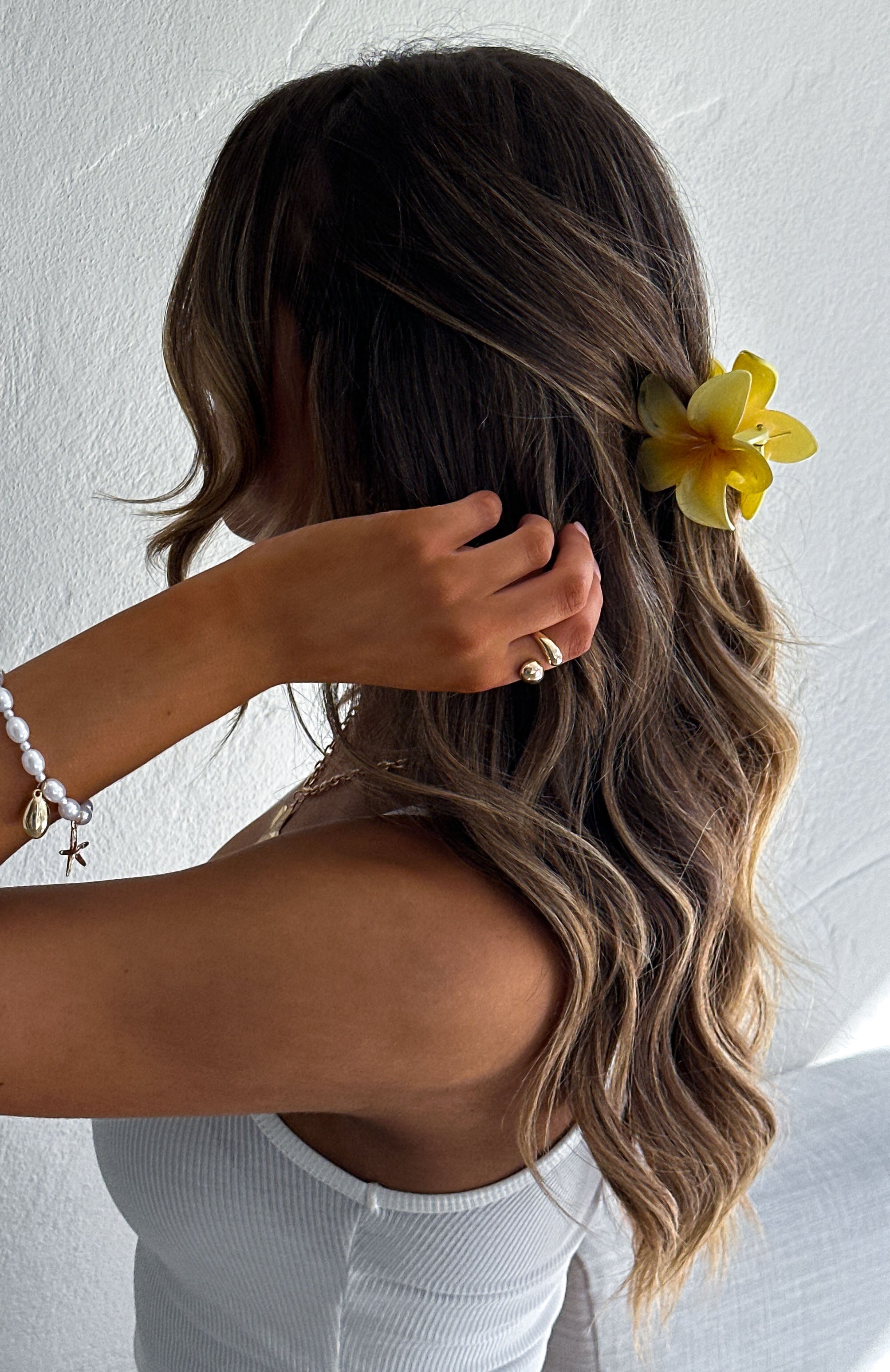 Floral Charm Hair Clip Yellow - Image 5