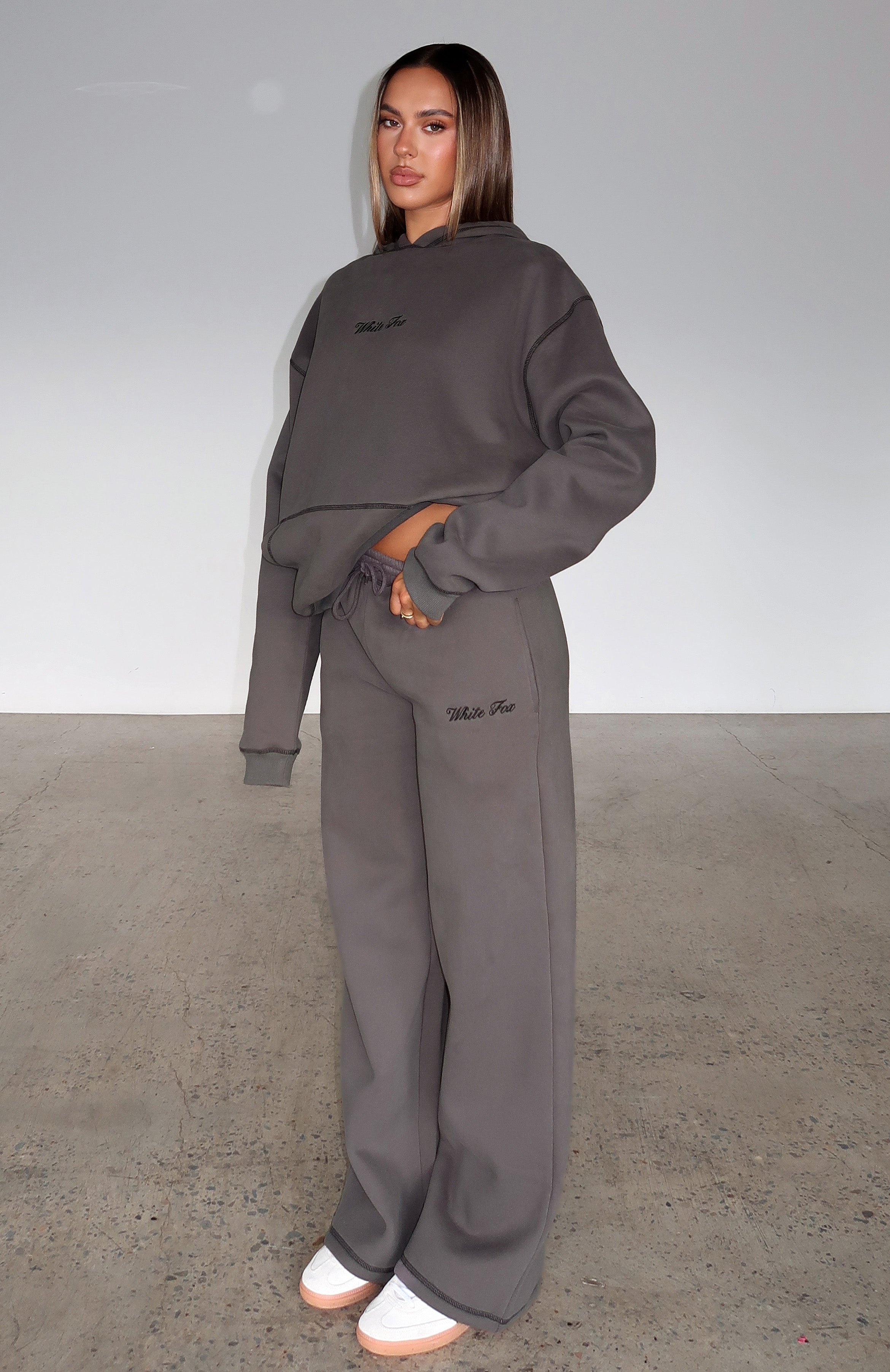 Instant Attraction Wide Leg Sweatpants Charcoal