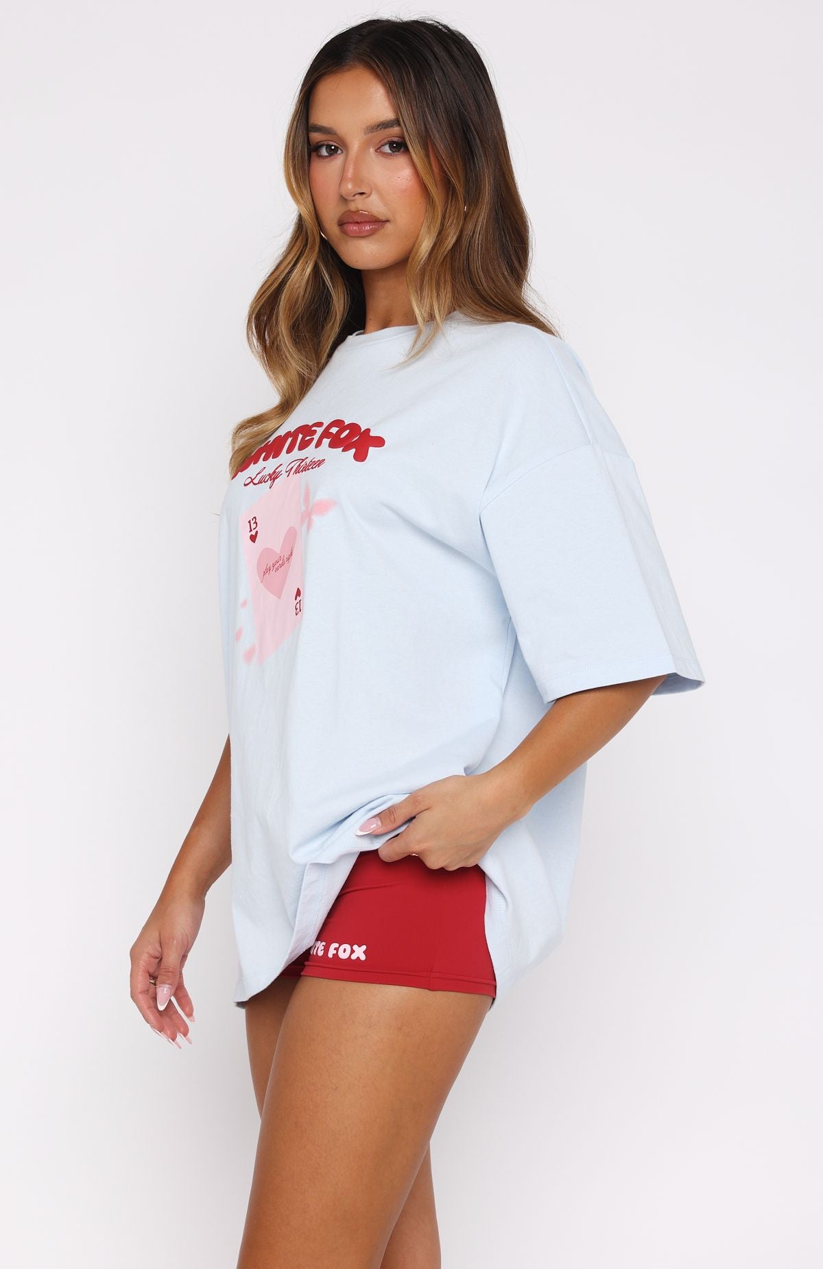 Lucky Thirteen Kalena Oversized Tee Blue - Image 3